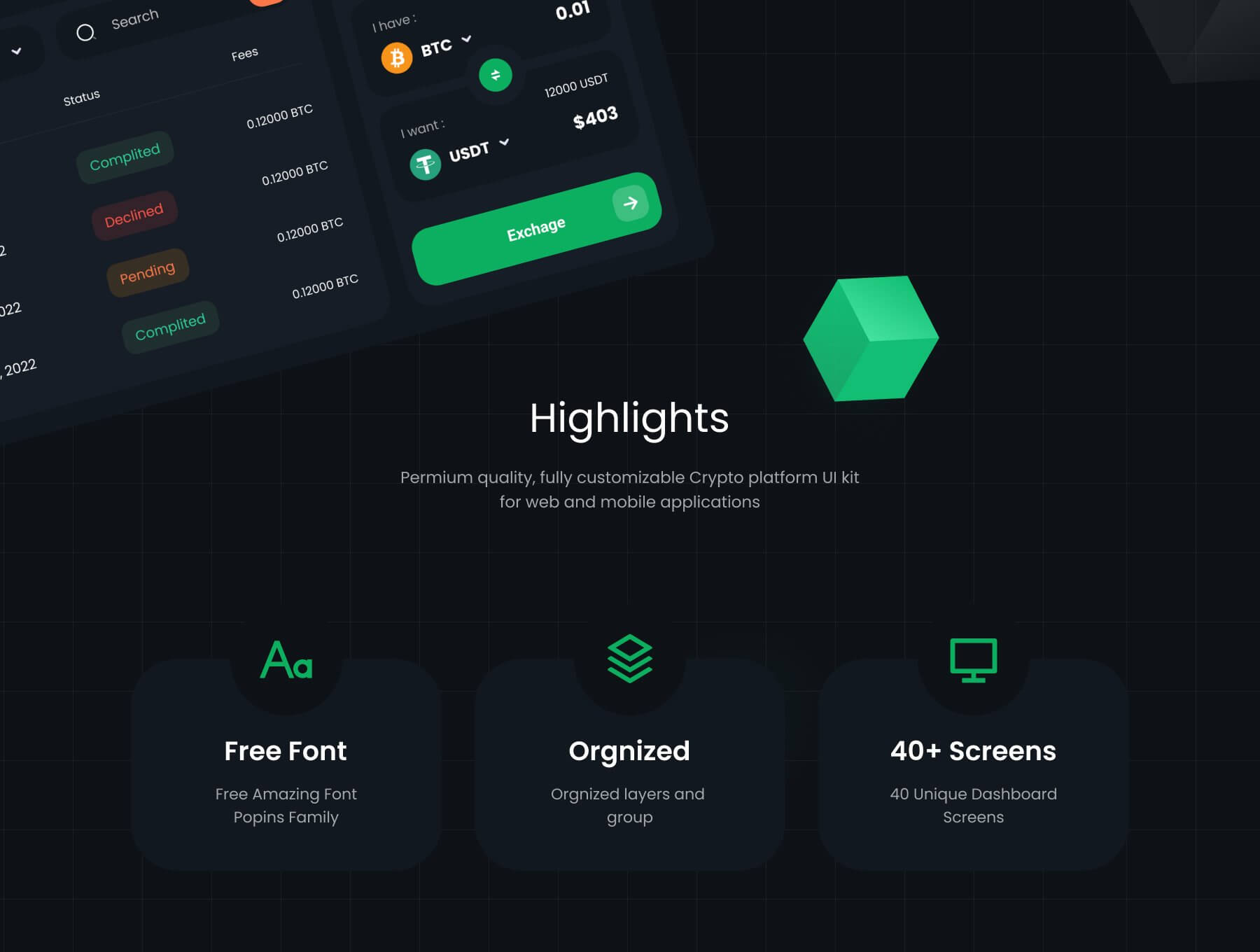 加密交易 NFT B端后台 Dashboard仪表板 UI 设计模板套件 Figma源文件素材免费下载插图3