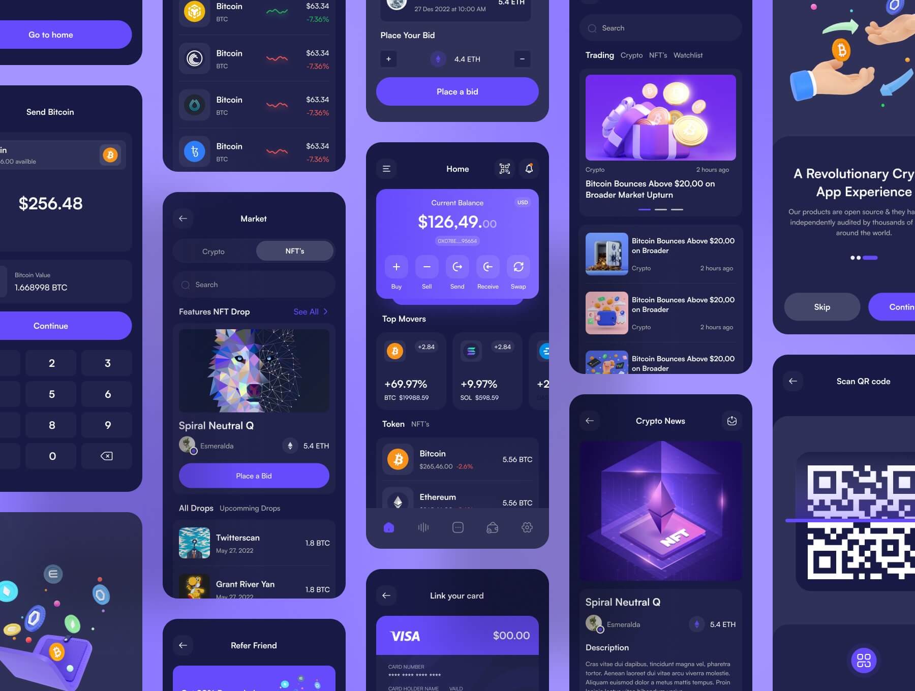 140+加密货币钱包交易移动端App小程序应用 UI 用户界面设计模板套件 Figma源文件素材下载插图3