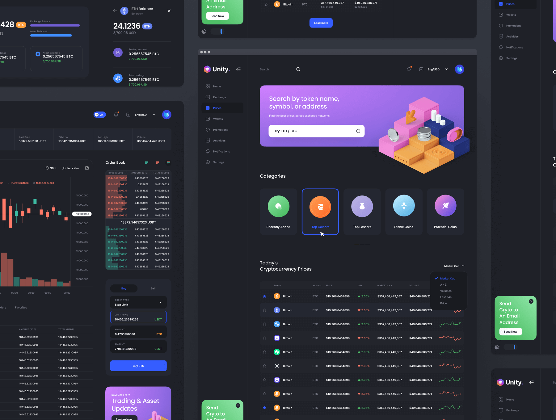 加密资产交易平台Dashboard B端后台 UI用户界面设计模板 Sketch + Figma源文件素材下载插图2