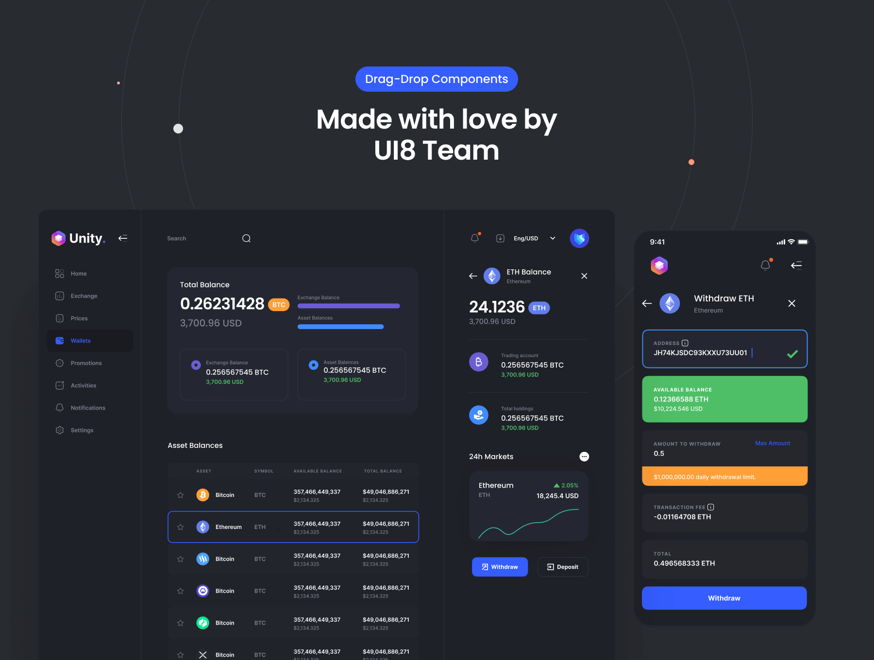 加密资产交易平台Dashboard B端后台 UI用户界面设计模板 Sketch + Figma源文件素材下载插图7