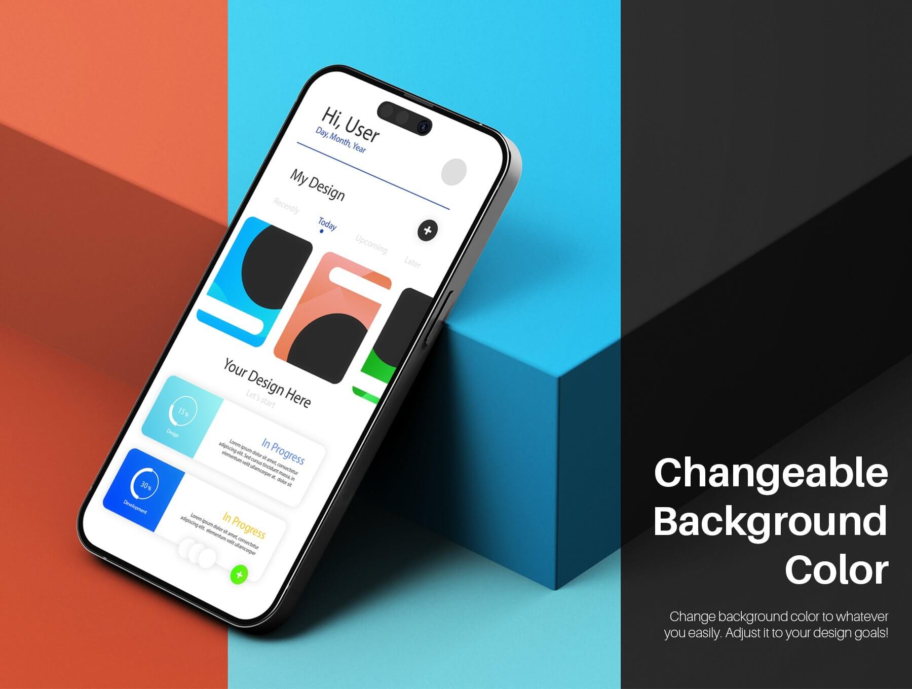 iphone 14 屏幕 psd 模型样机包