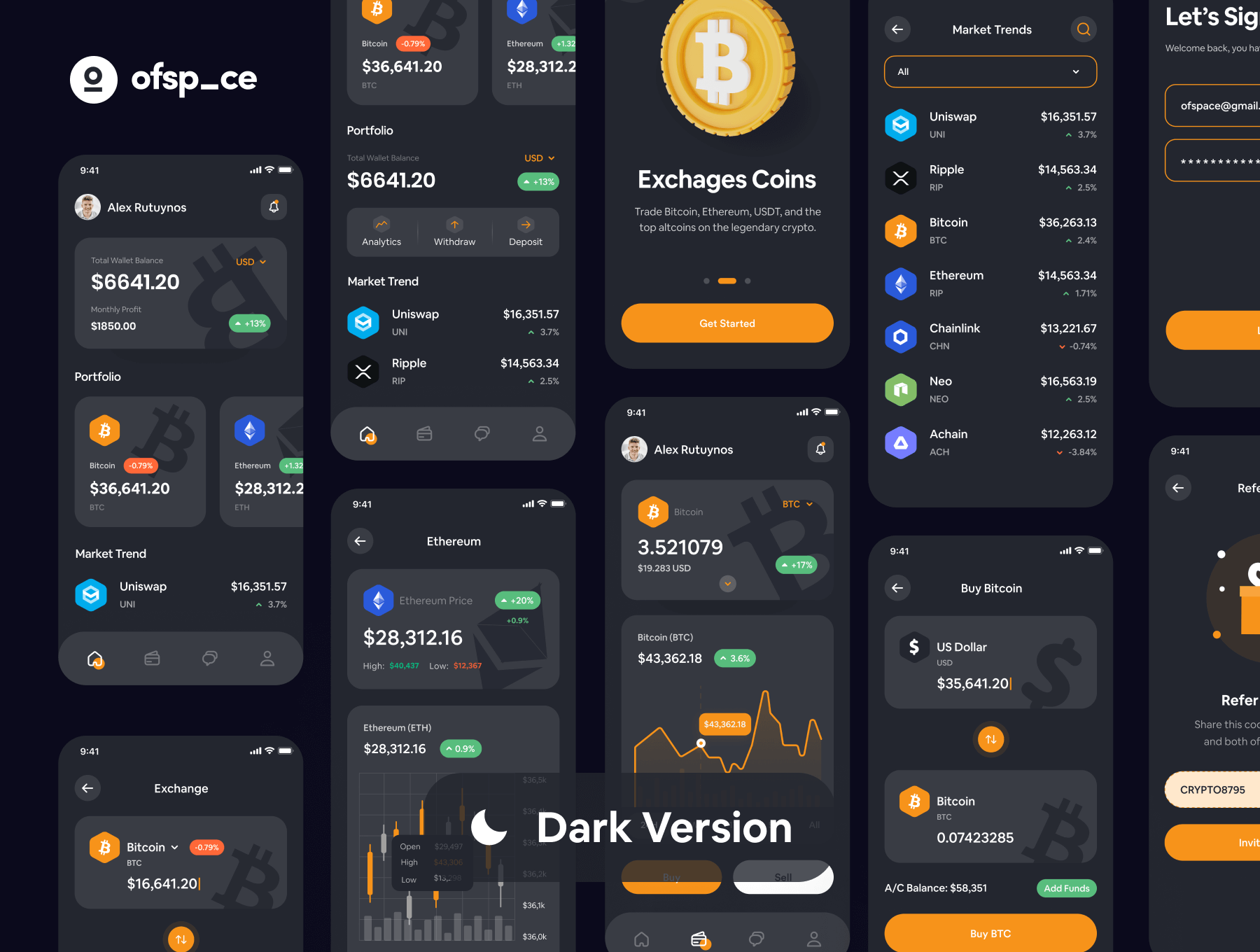 加密钱包 APP 程序设计 UI 界面设计模板 Figma 和 XD 文件素材免费下载插图5