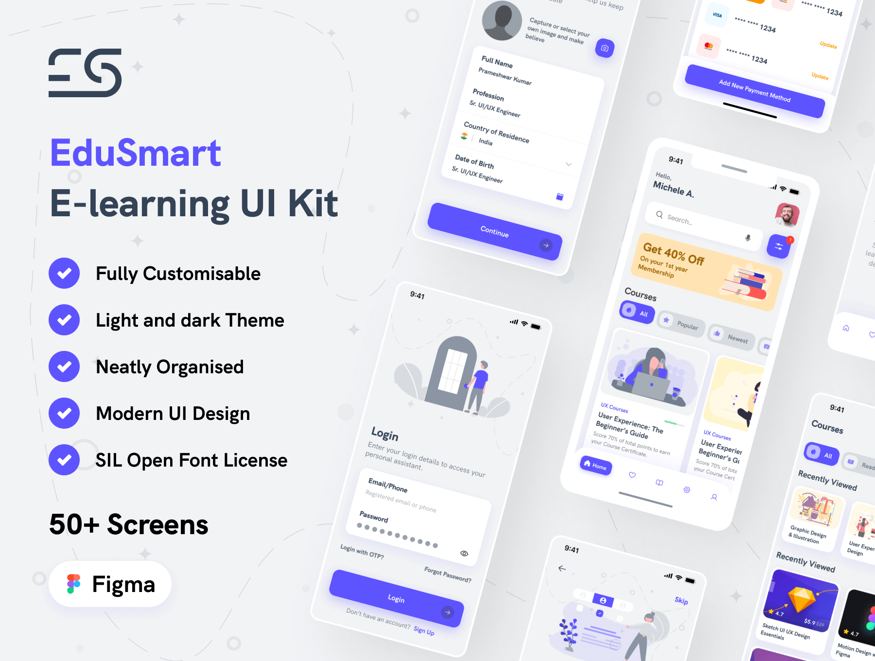 未来教育电子学习APP小程序 UI 界面设计模板工具包 Figma源文件素材免费下载插图