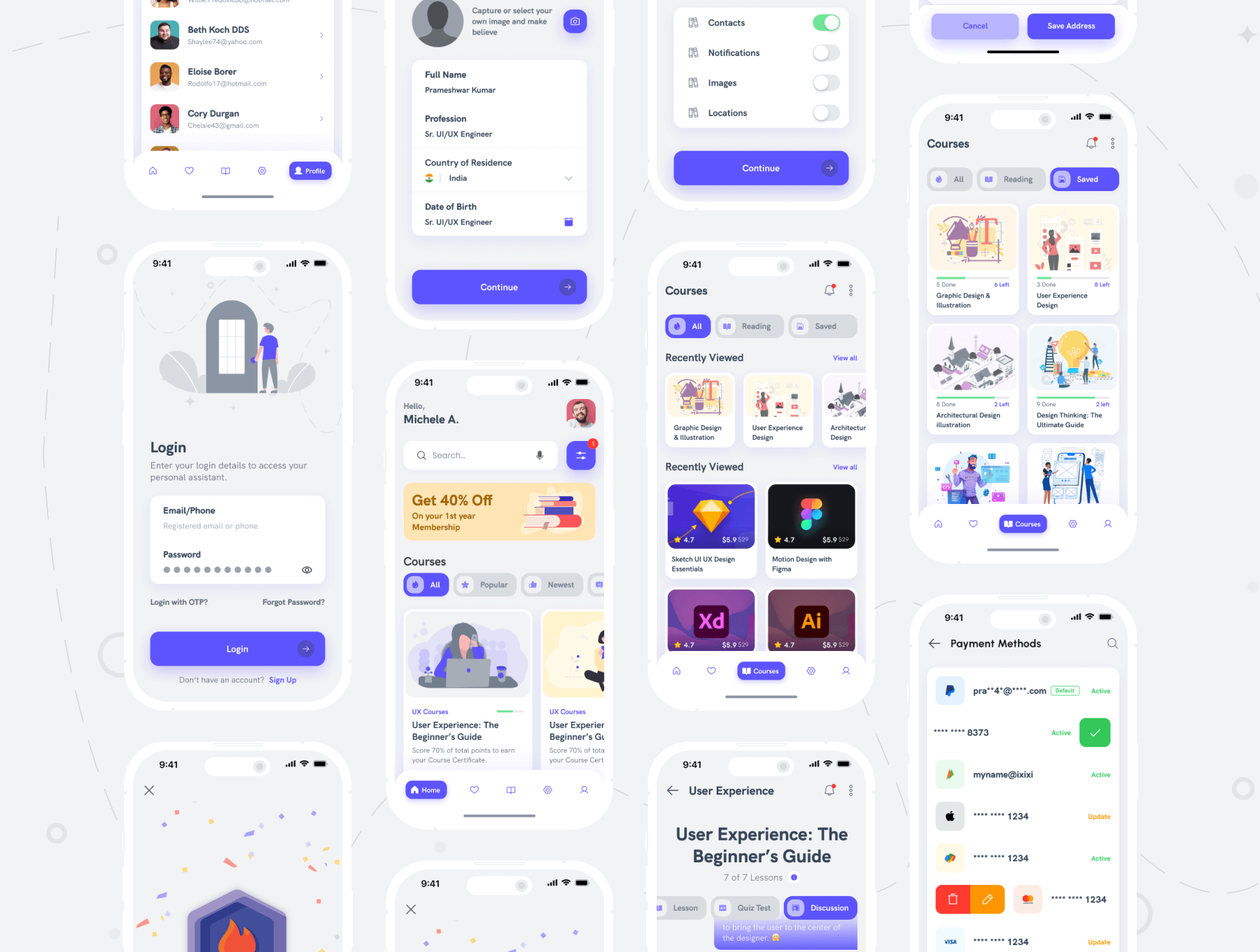 未来教育电子学习APP小程序 UI 界面设计模板工具包 Figma源文件素材免费下载插图2