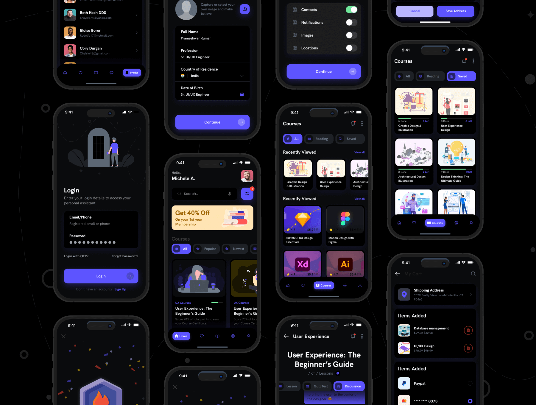 未来教育电子学习APP小程序 UI 界面设计模板工具包 Figma源文件素材免费下载插图3