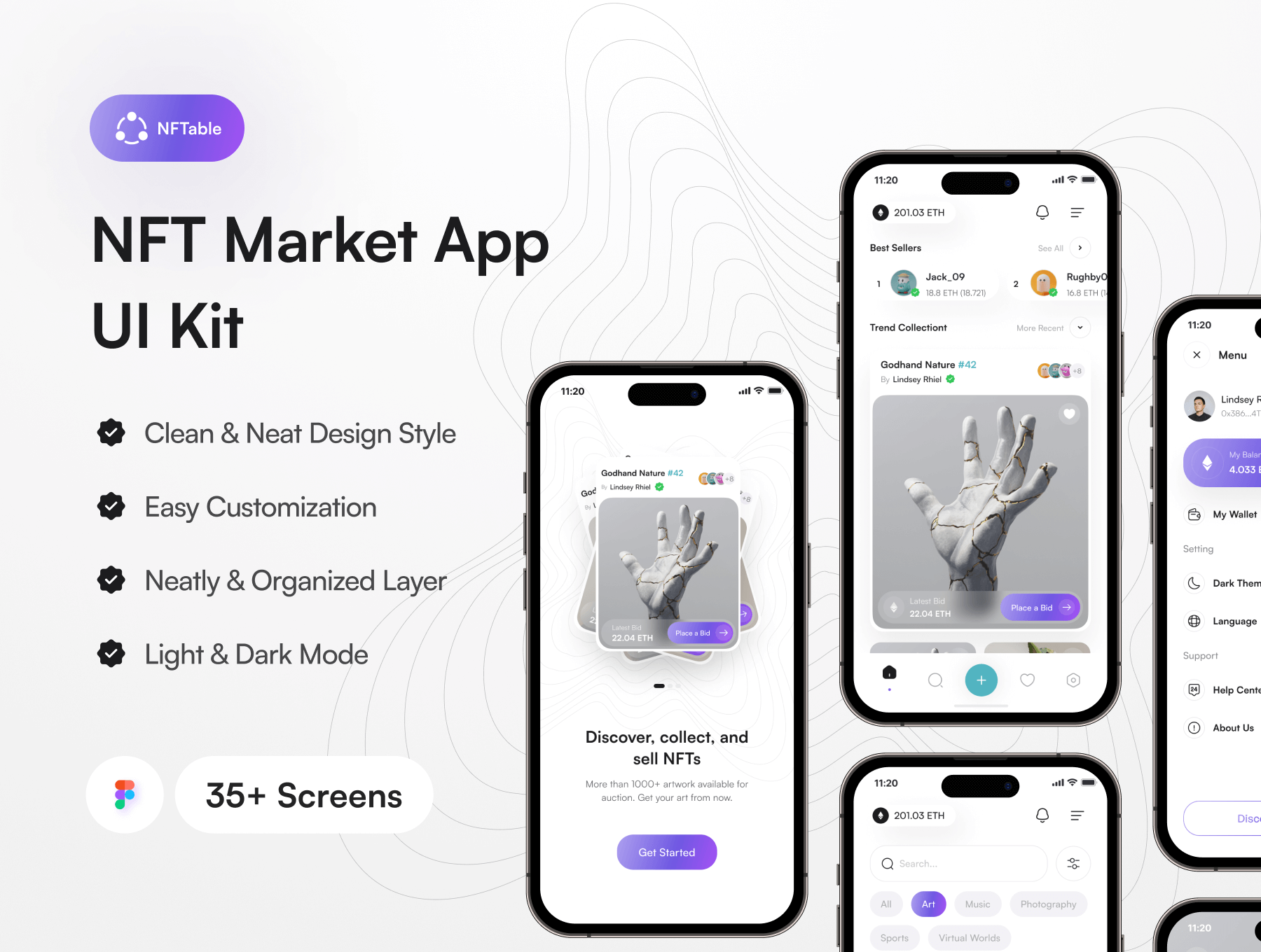 NFT 加密货币市场 APP UI界面设计模板 Figma源文件素材免费下载插图