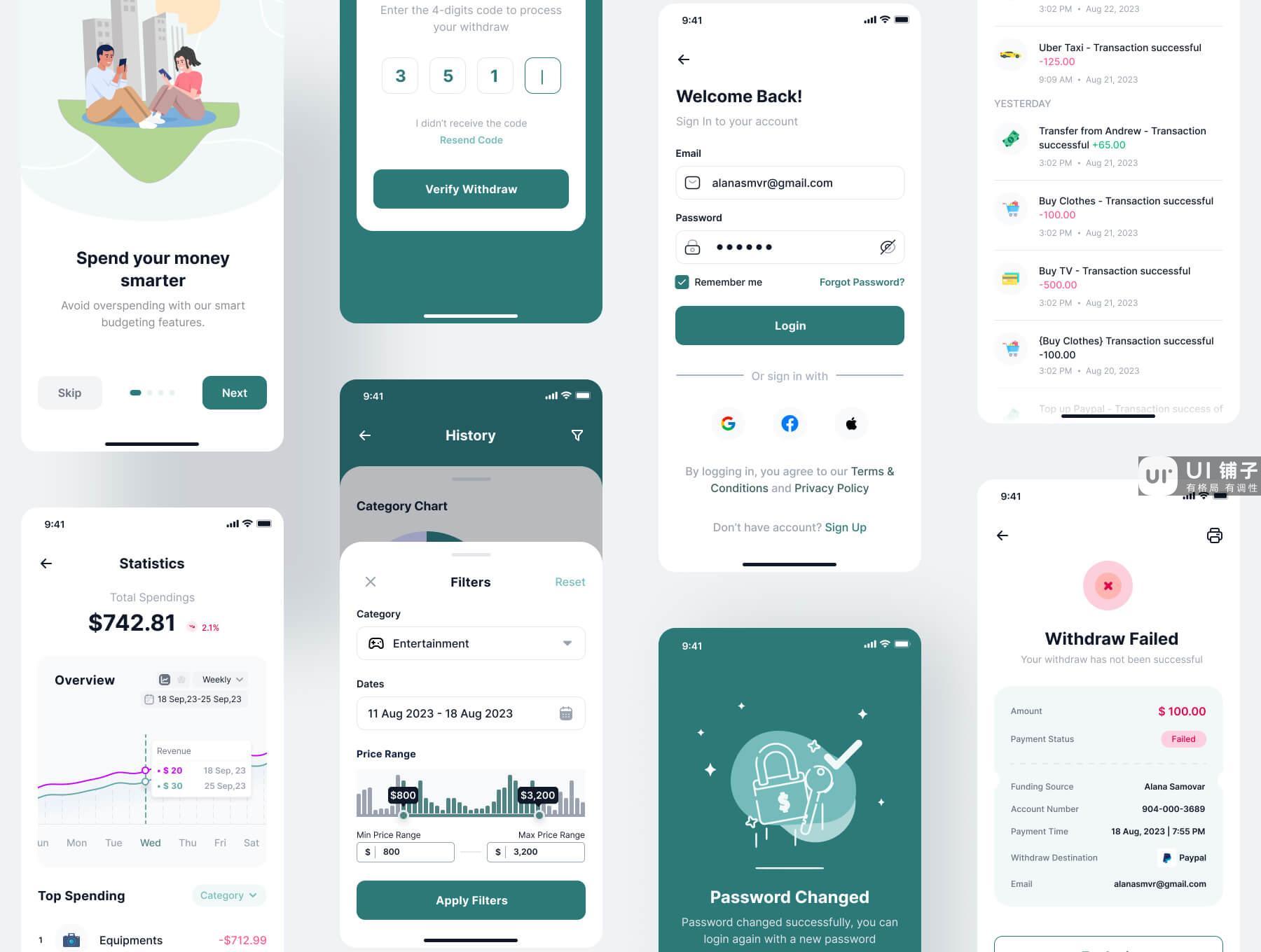 金融APP移动应用 UI 用户界面模板 Figma源文件素材插图1