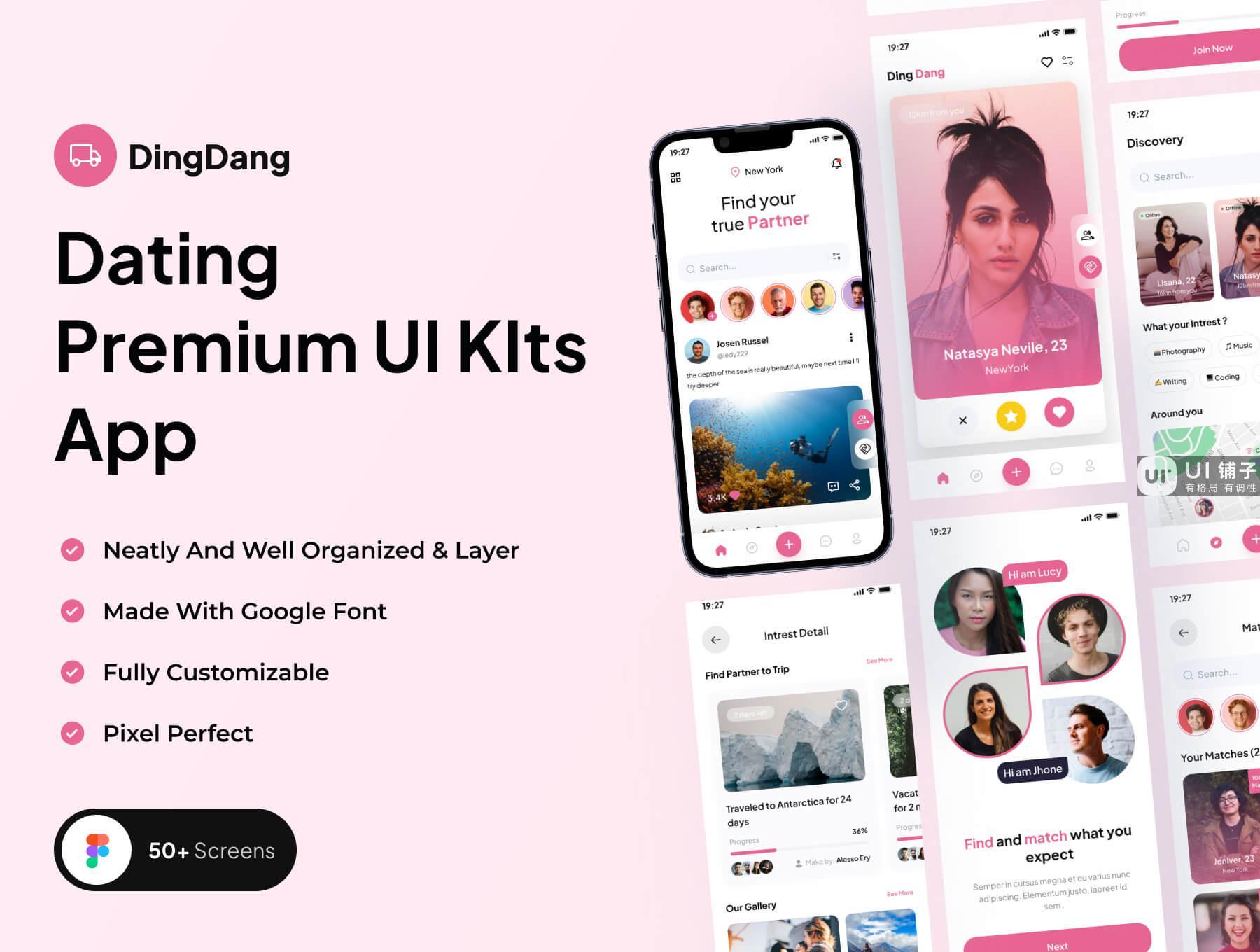 社交媒体约会APP小程序 UI Kit Figma源文件素材免费下载插图