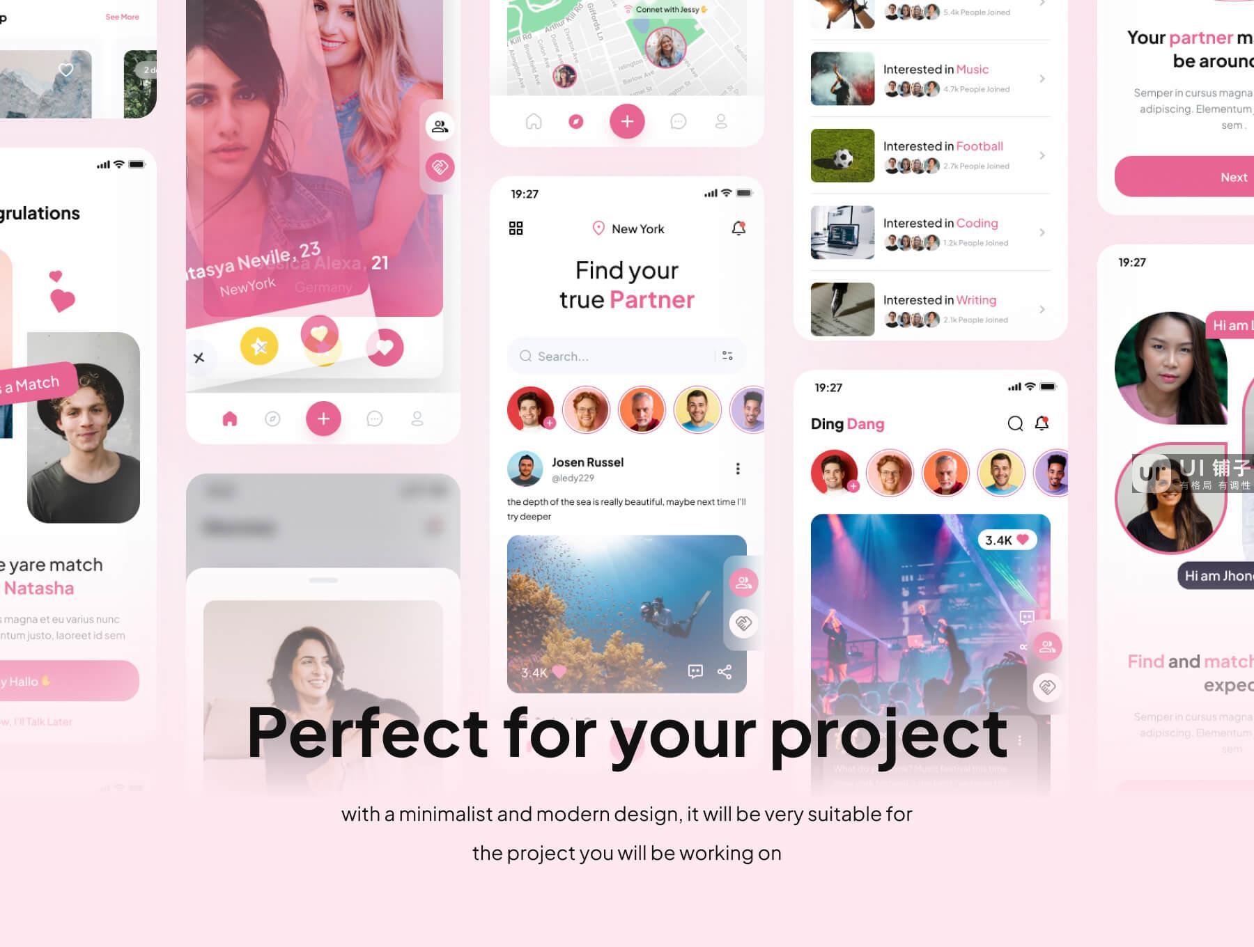 社交媒体约会APP小程序 UI Kit Figma源文件素材免费下载插图4