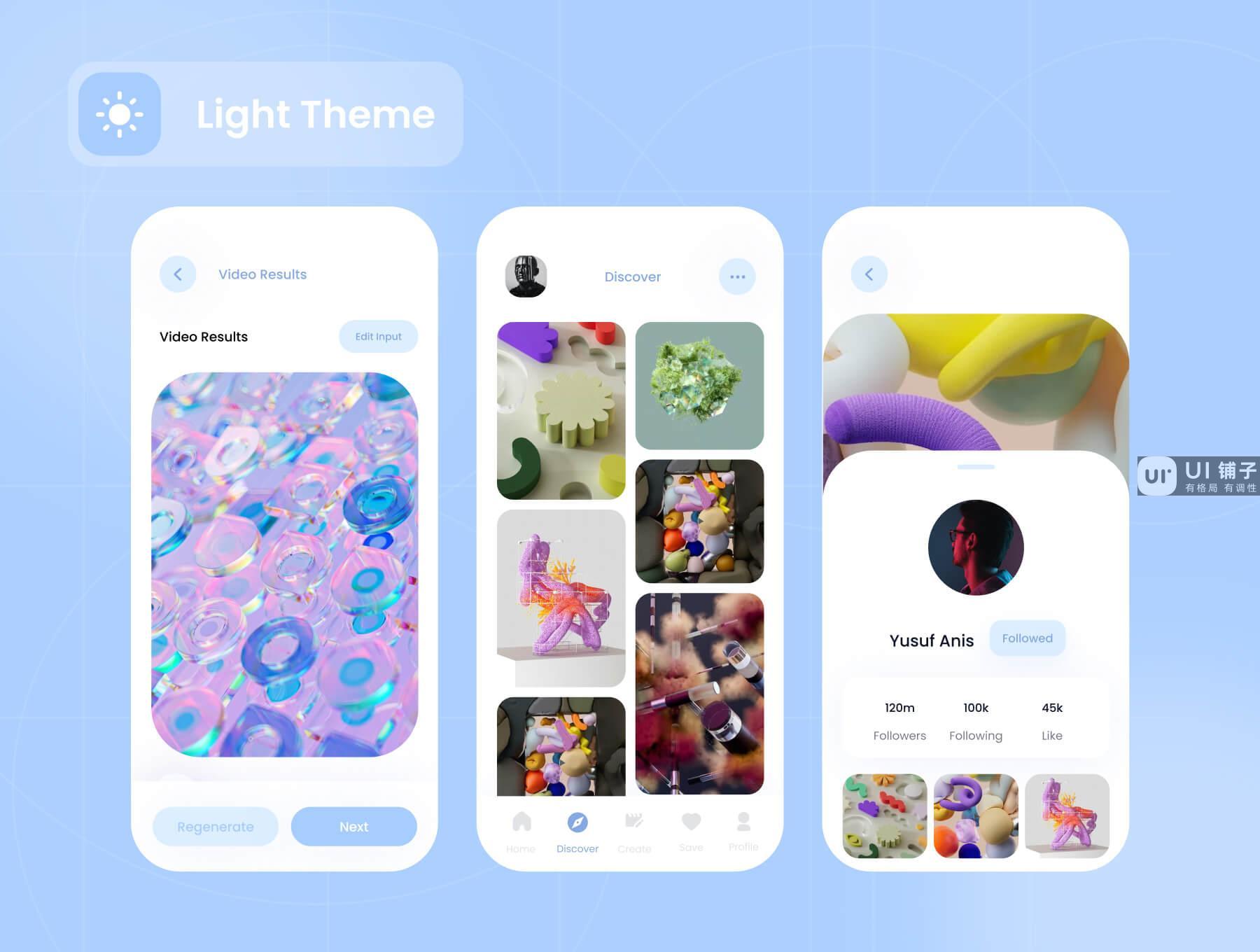 AI 视频生成器 UI 用户界面套件 Figma应用程序免费下载