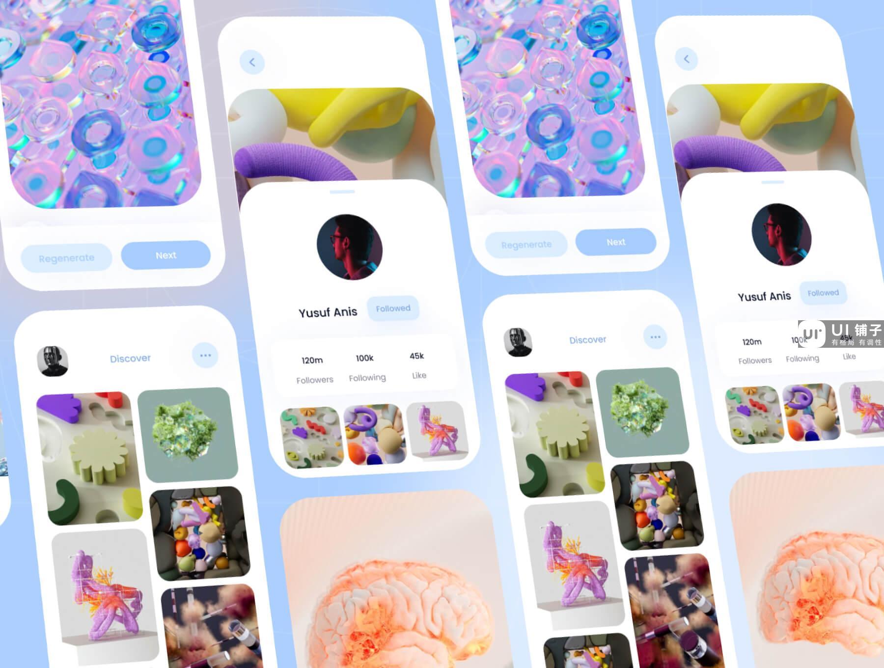 AI 视频生成器 UI 用户界面套件 Figma应用程序免费下载
