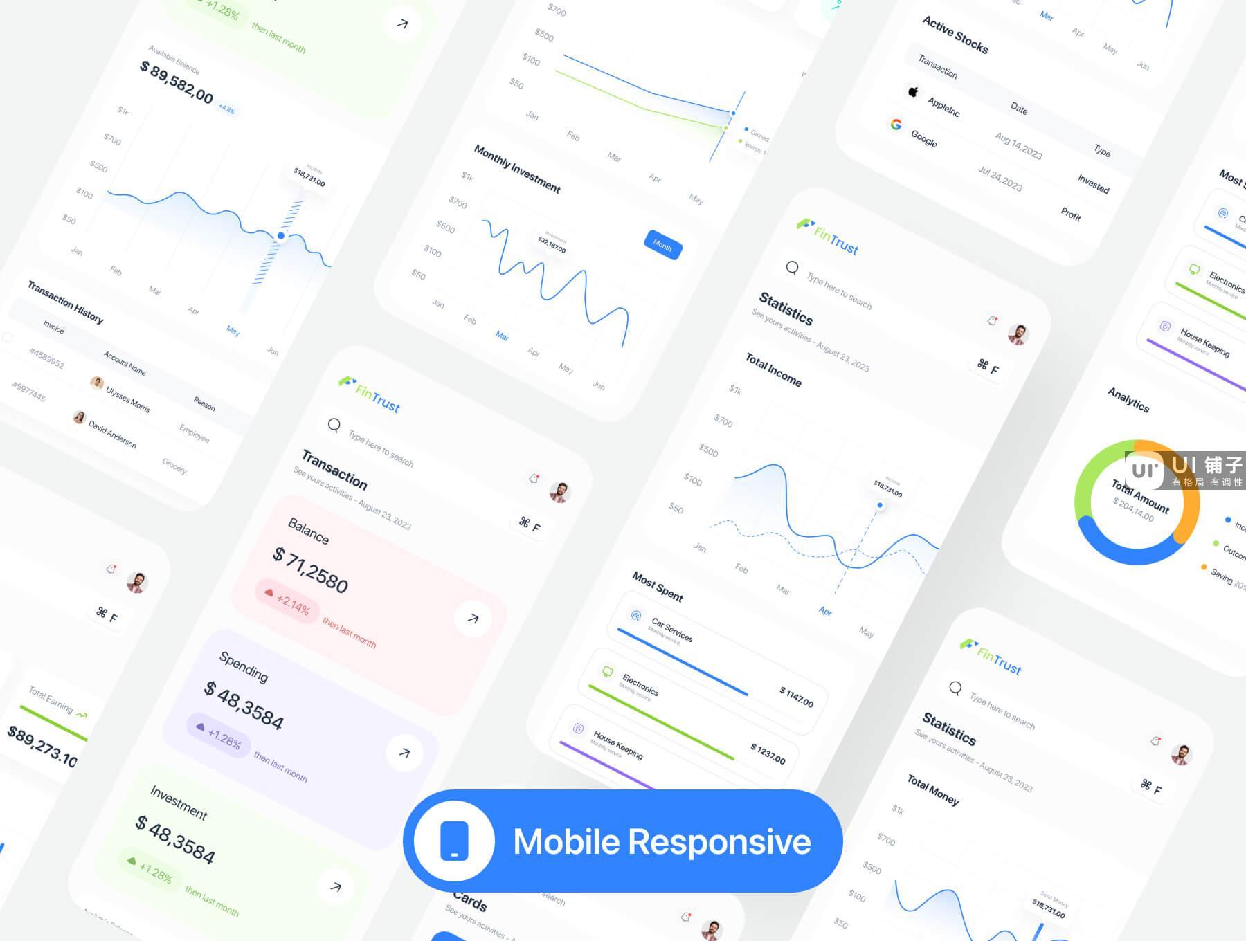 30+ 财务管理后台 Web 应用程序 Ui 仪表板设计套件 Figma源文件下载插图4