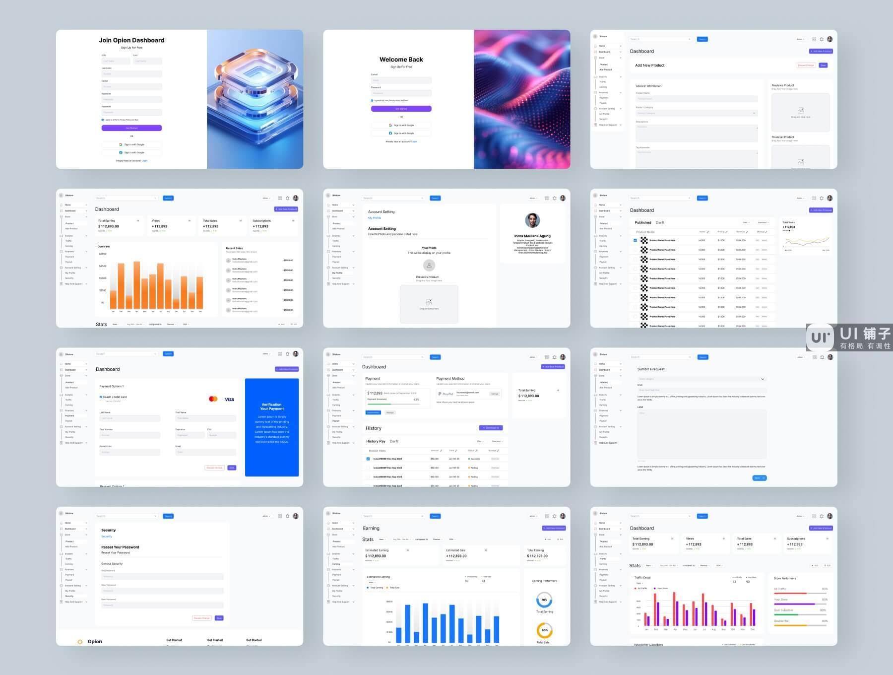 项目商店仪表板管理 UI 设计模板 Figma 源文件插图5