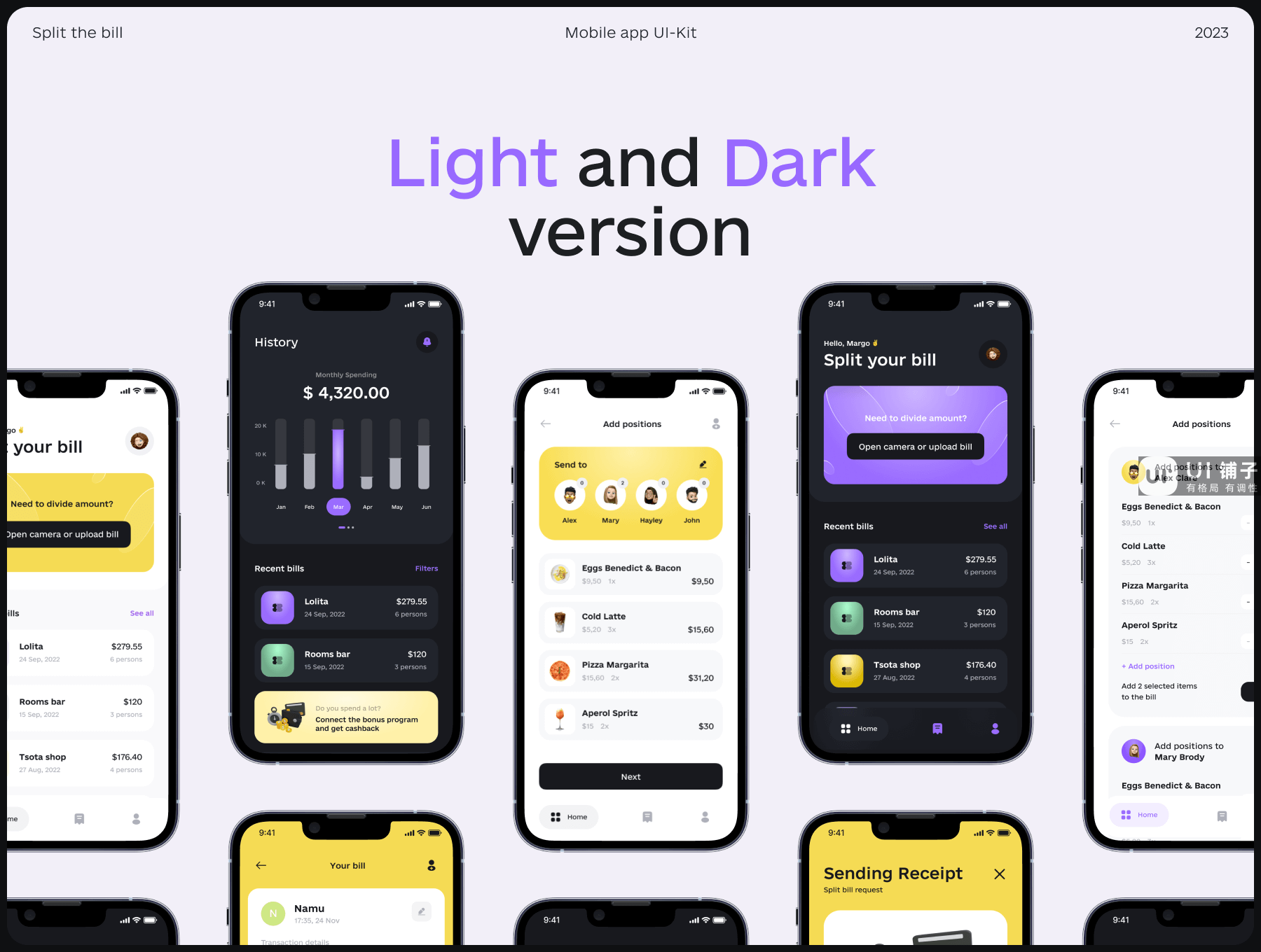 拆分账单APP Figma iOS Ui 用户界面套件插图