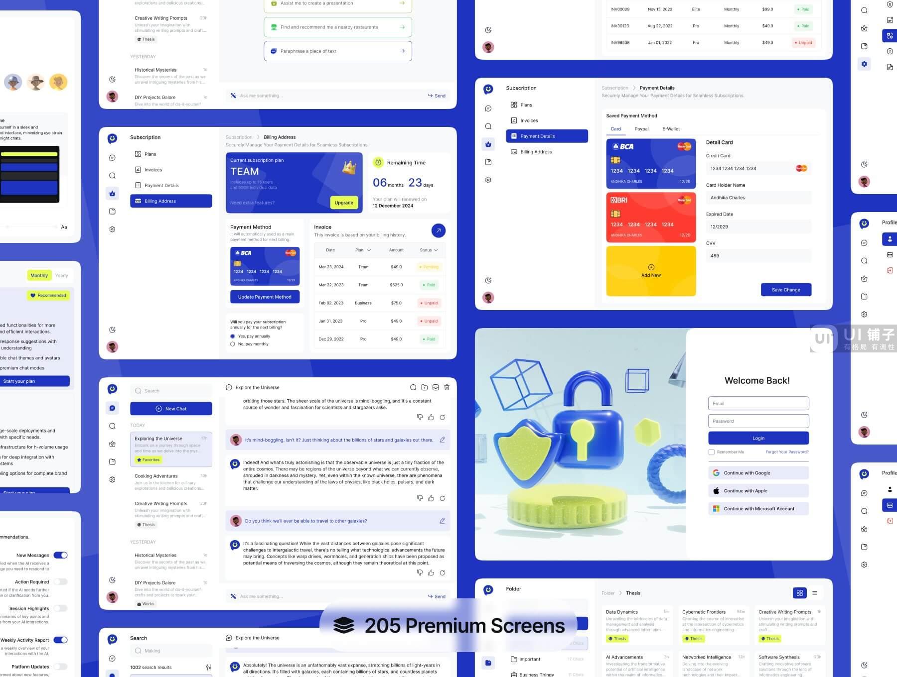 AI 聊天仪表板 UI 模板 Figma 资源插图4