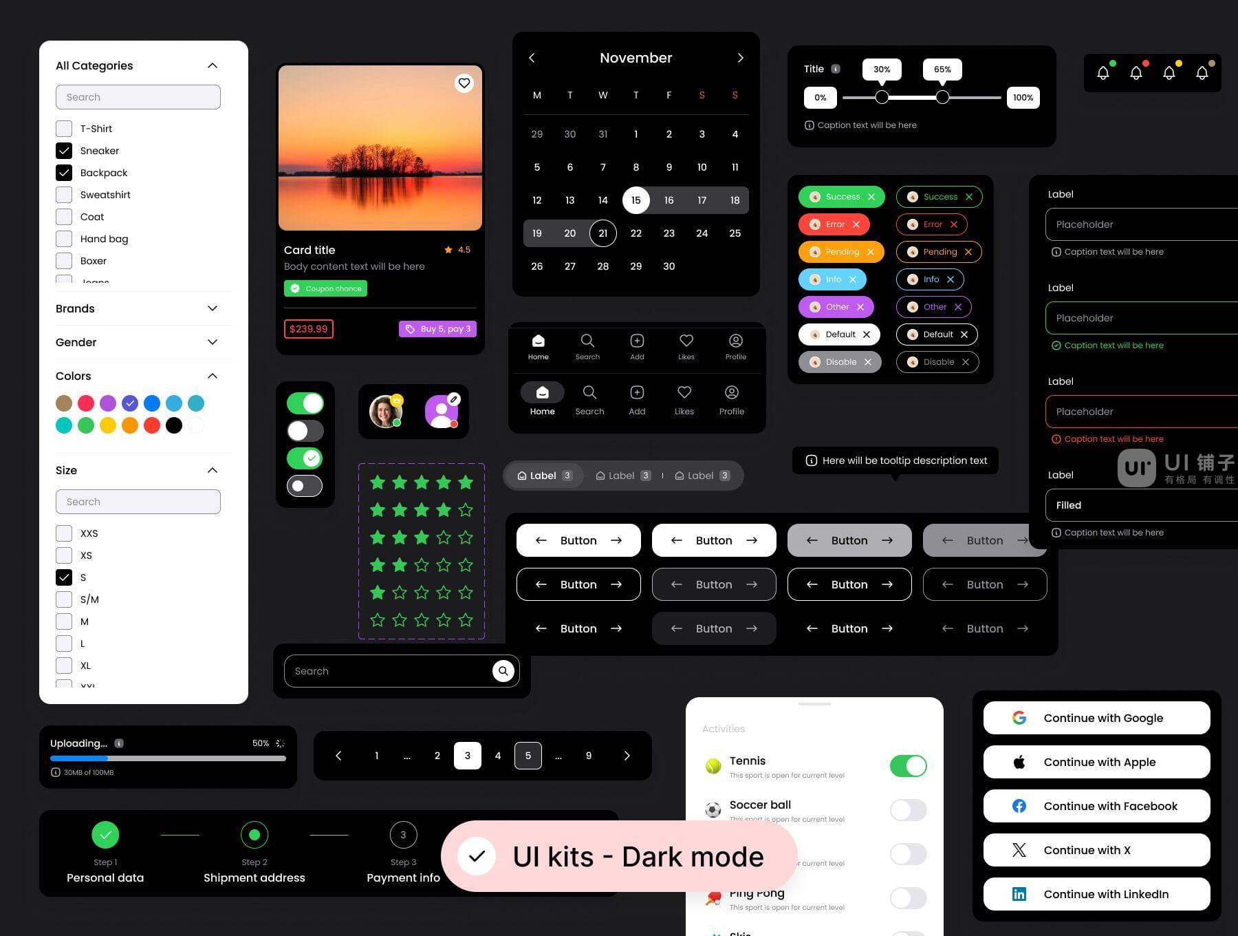 原子设计系统和 UI 模板 Figma资源