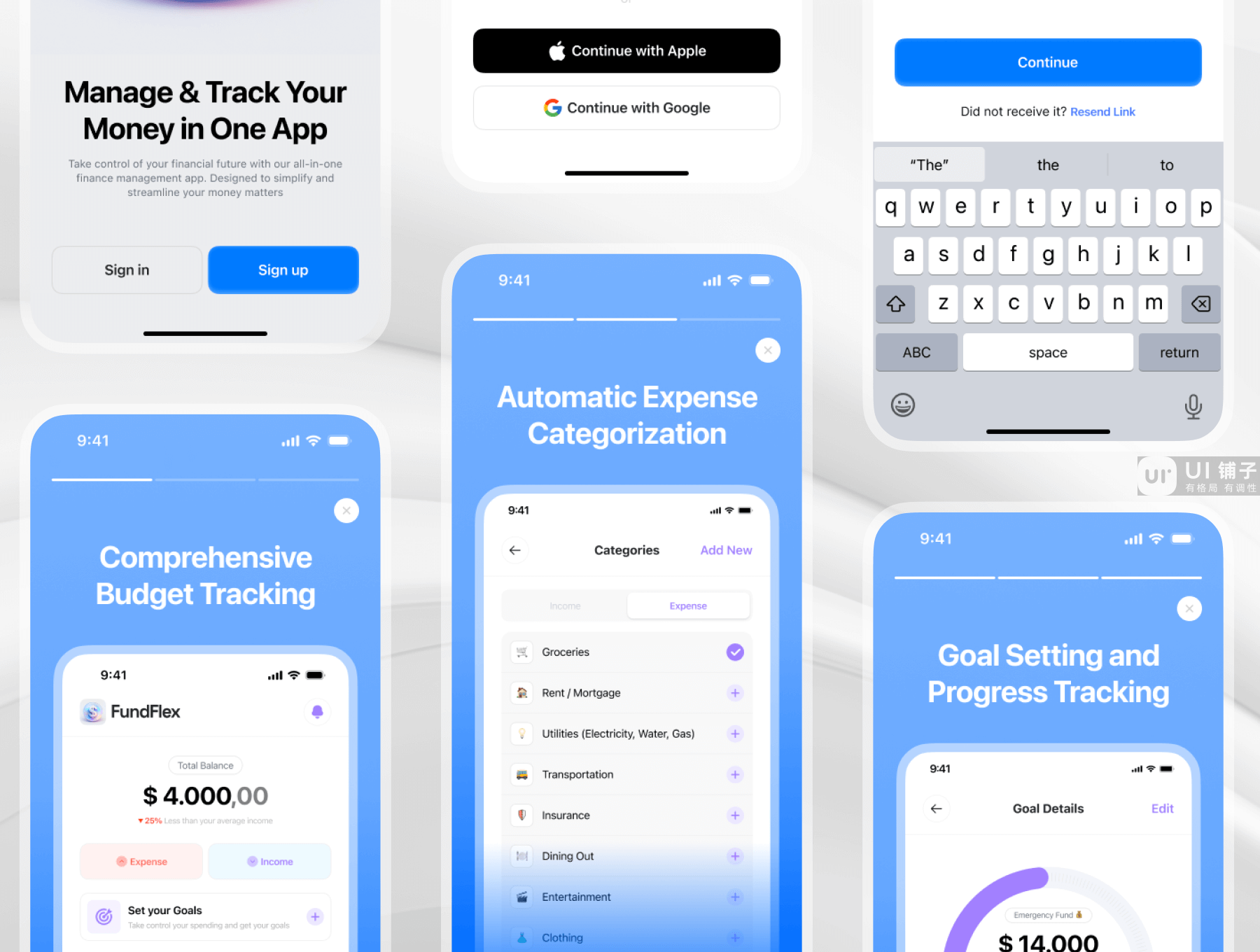 财务管理APP UI 套件 Figma素材