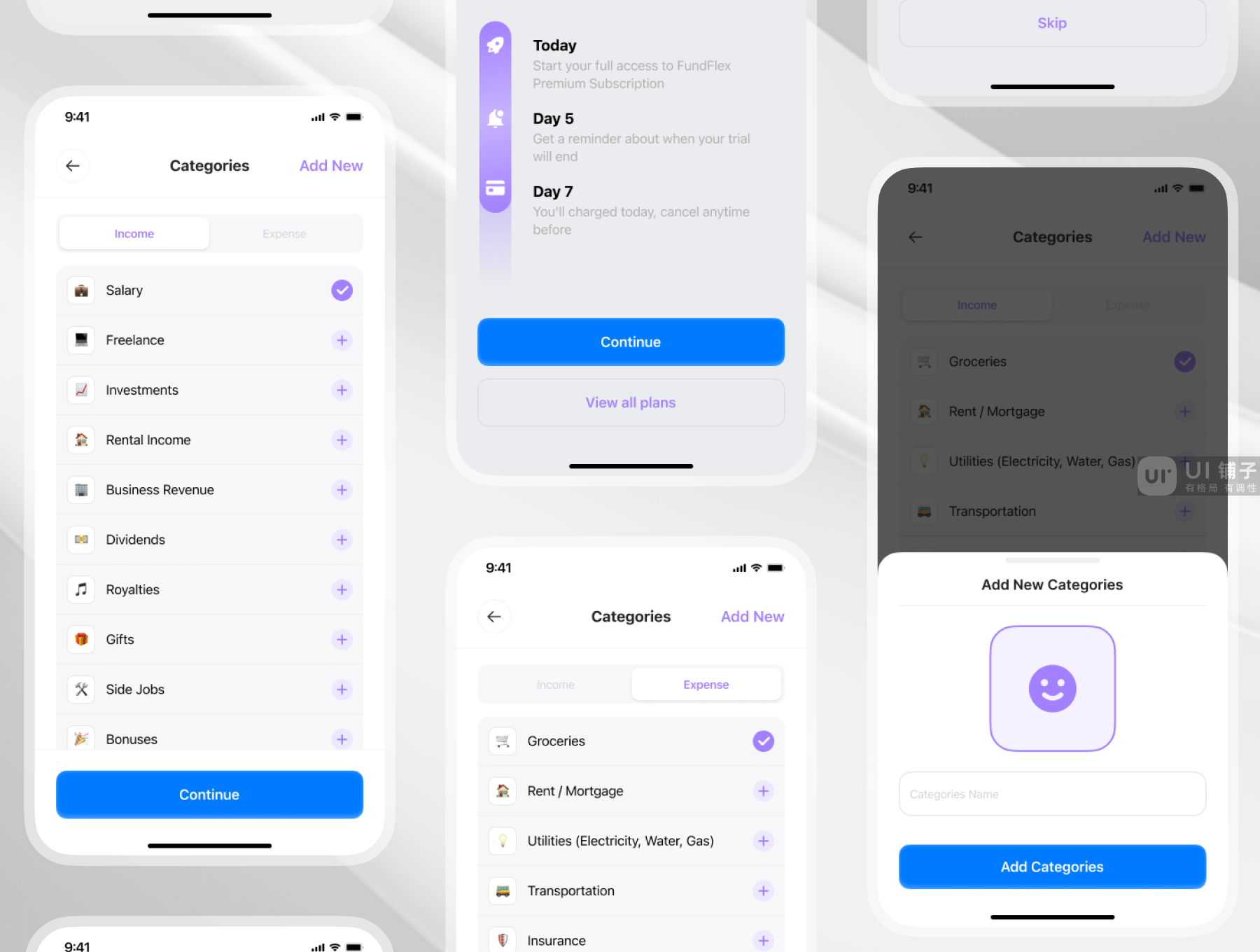 财务管理APP UI 套件 Figma素材