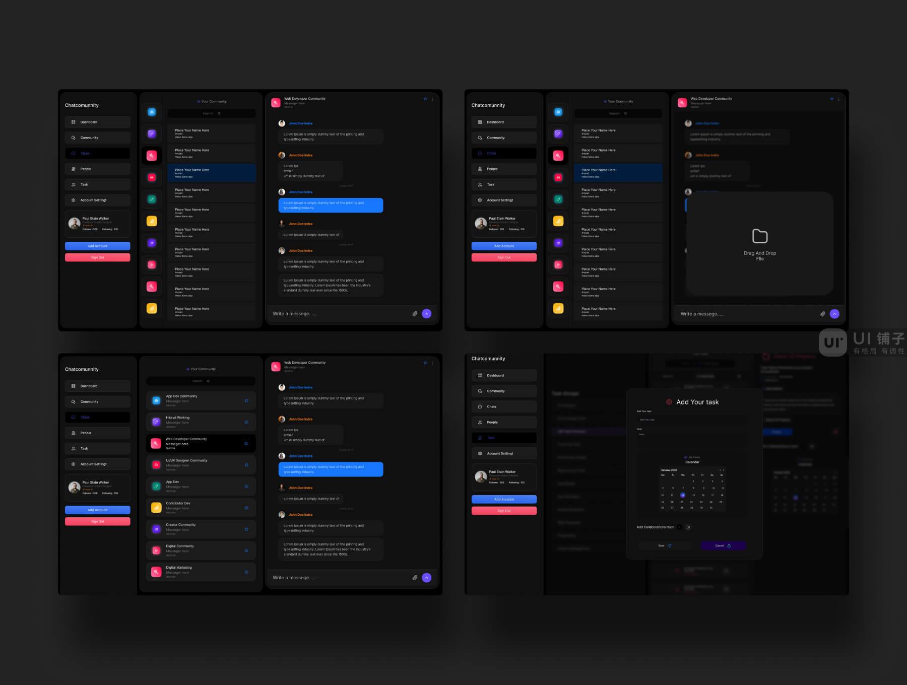 社区管理 Web 应用程序 UI 套件 Figma素材插图2