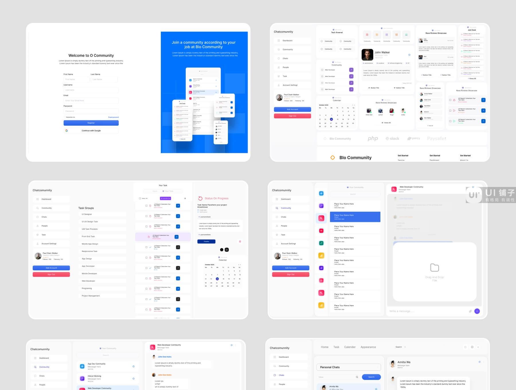 社区管理 Web 应用程序 UI 套件 Figma素材插图5