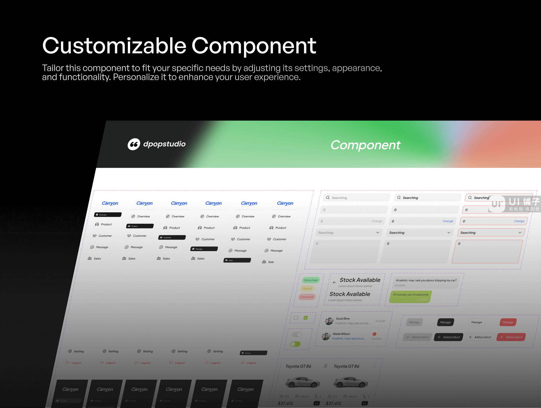 B端 汽车销售Dashboard仪表盘 UI 套件 Figma文件插图2