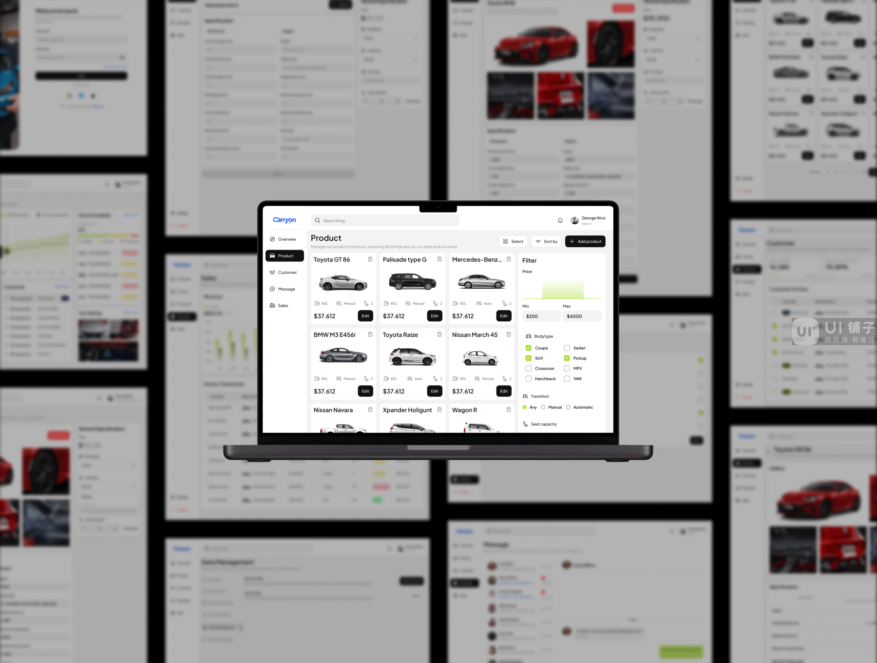 B端 汽车销售Dashboard仪表盘 UI 套件 Figma文件插图4