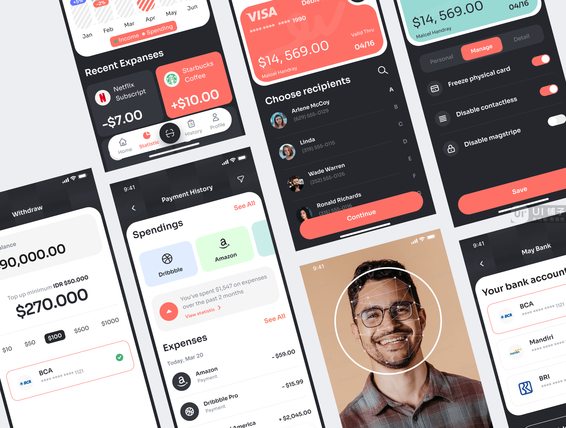 金融和数字支付应用程序 UI 套件 Figma素材插图3
