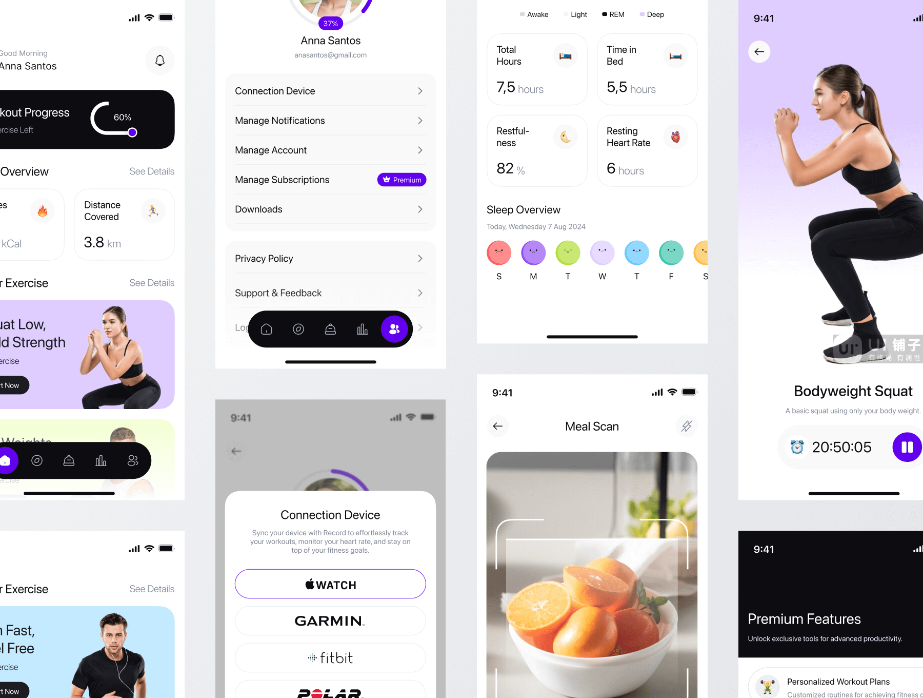 50+健身追踪器移动应用程序 UI 套件 Figma 资源插图6