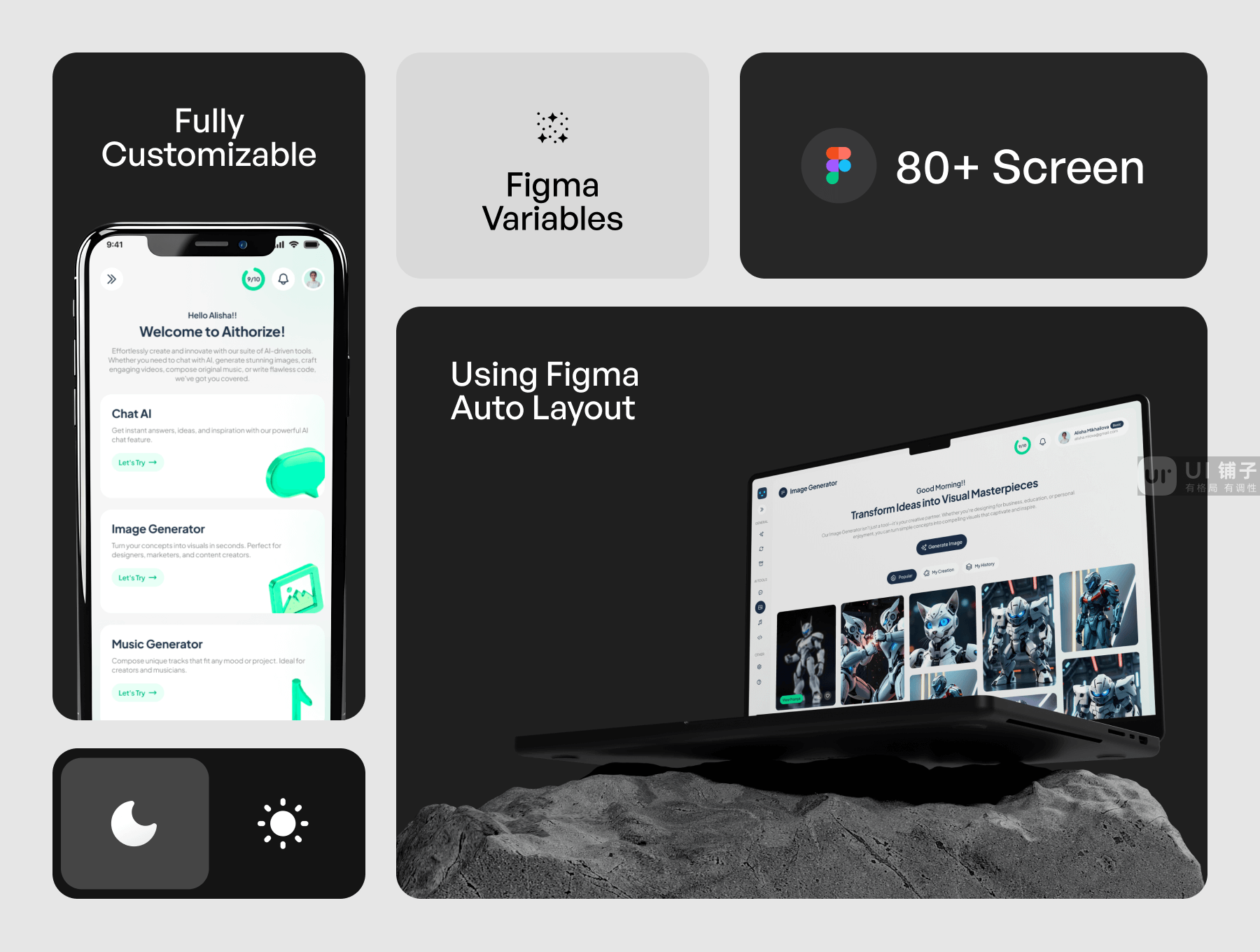 AI 助手 Web 应用程序 Figma UI 工具包插图1