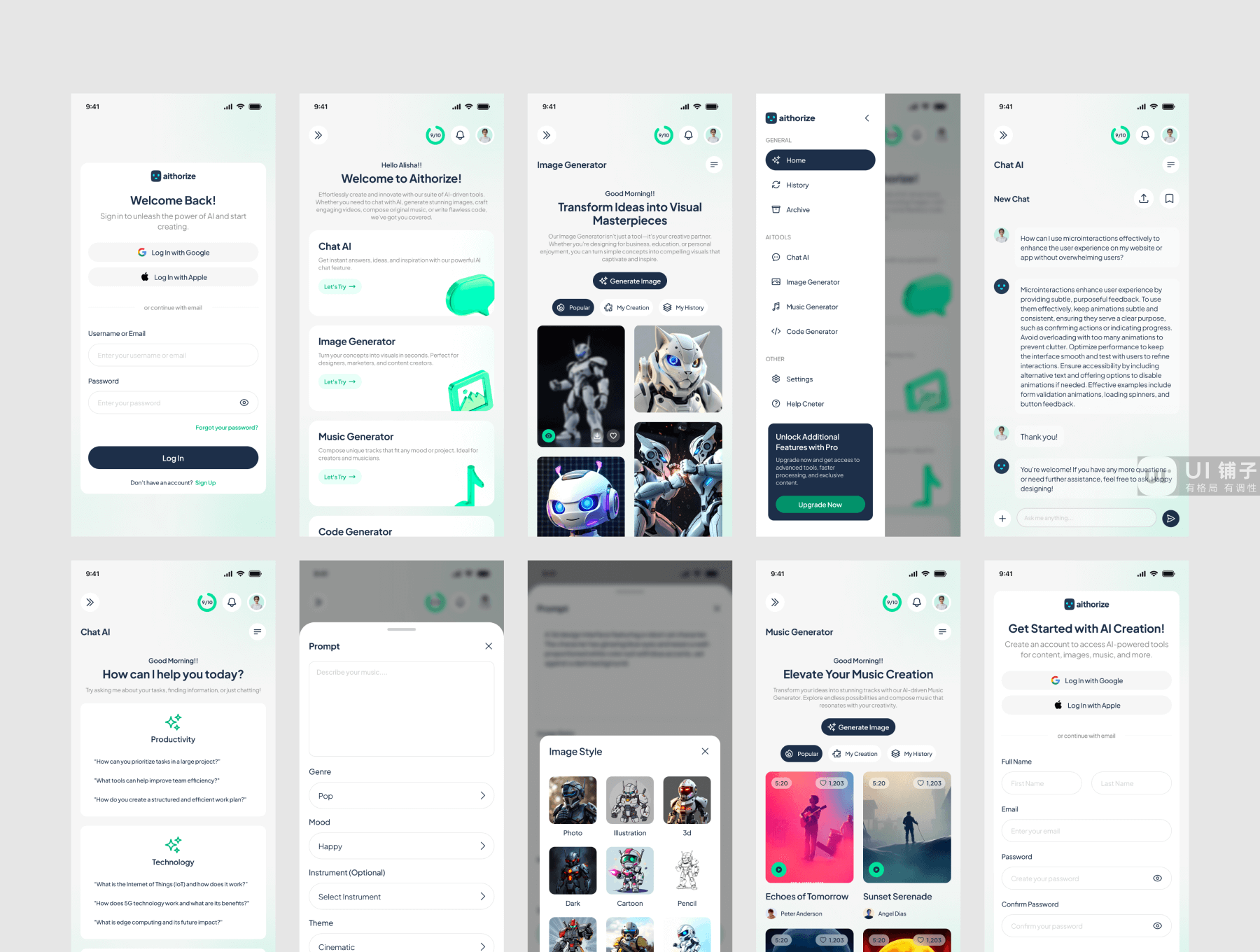 AI 助手 Web 应用程序 Figma UI 工具包插图5