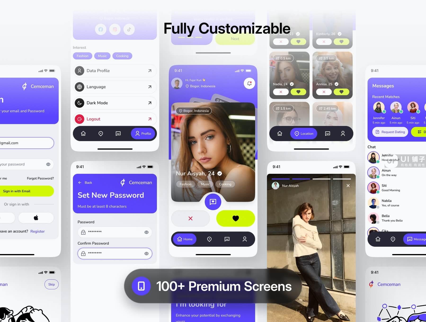 约会和社交移动 APP应用程序 Figma UI 套件插图3