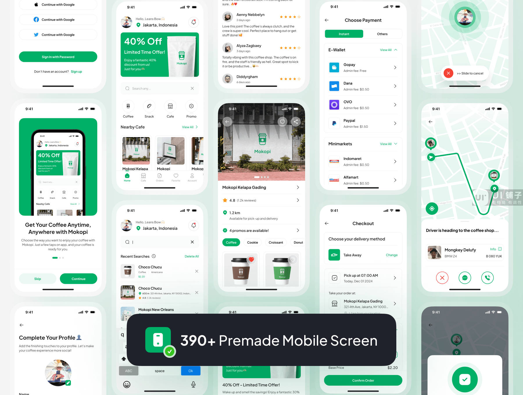 咖啡配送APP应用程序 Figma UI 套件插图2