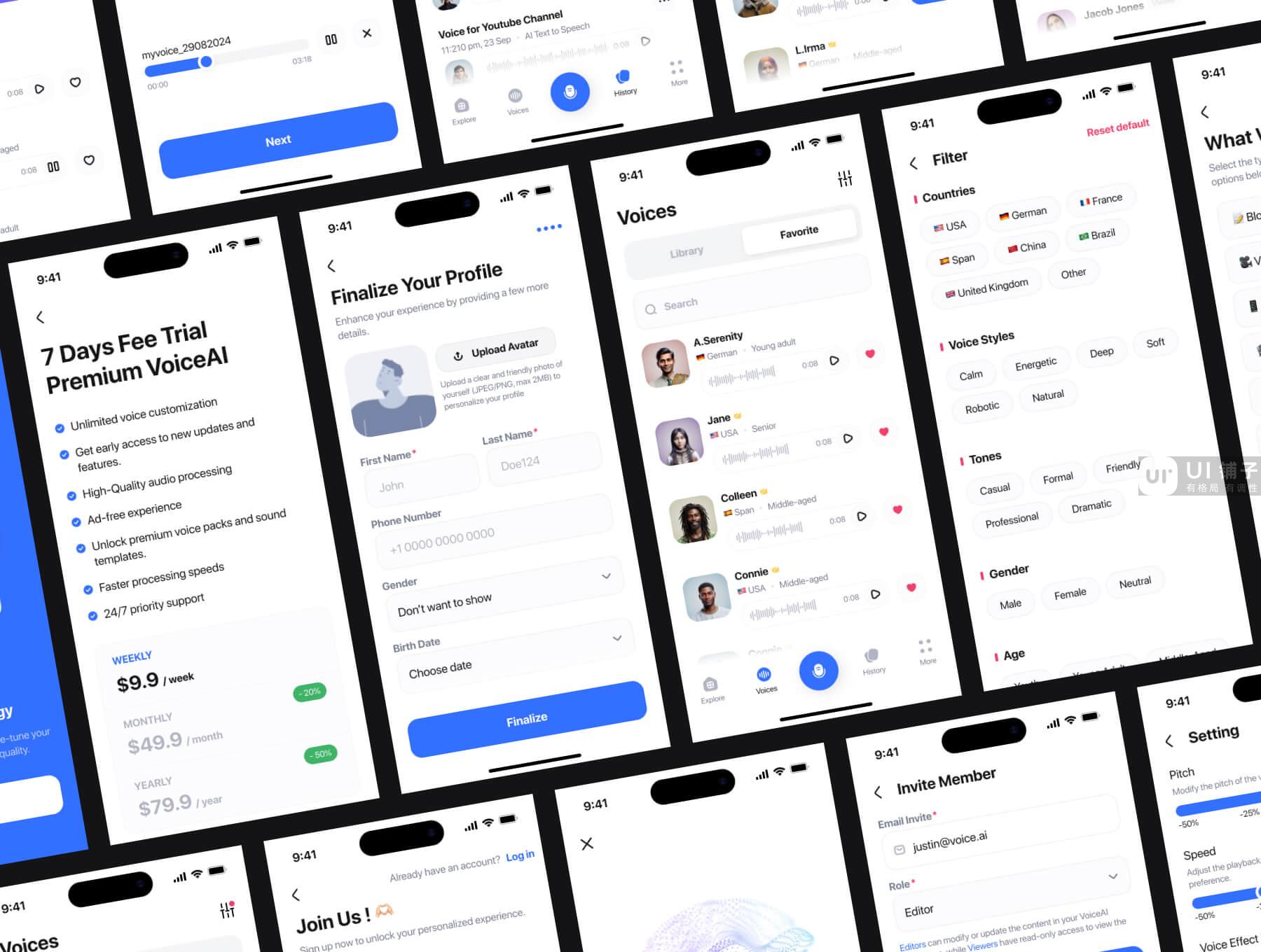 VoiceAI – AI 语音生成器 UI 套件 Figma文件插图4