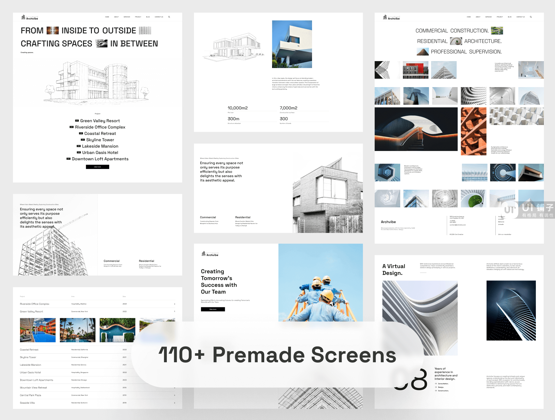 建筑和施工WEB网站 Figma UI 设计套件