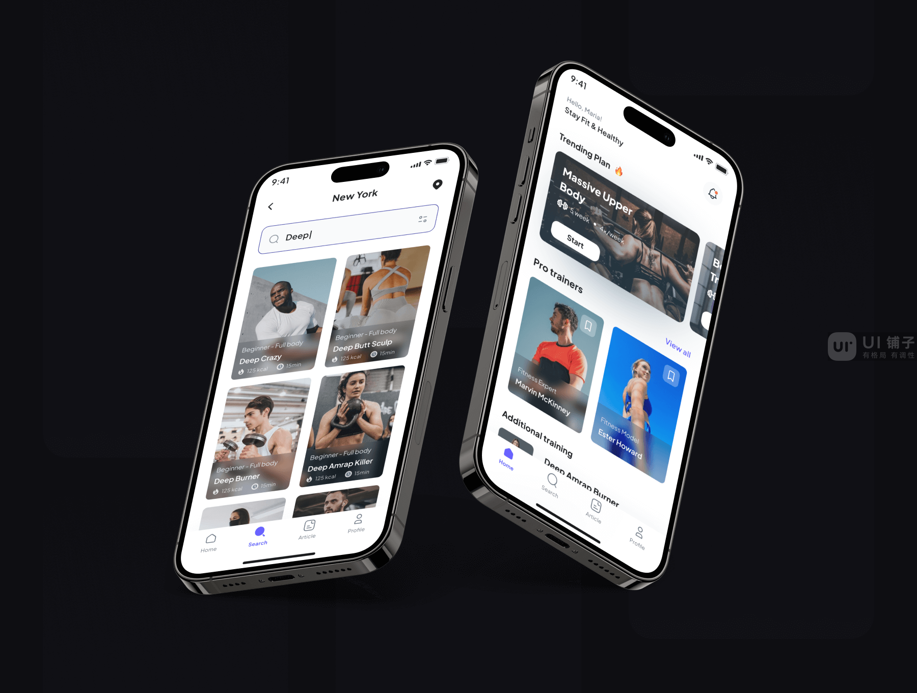 健身和锻炼应用程序 Figma UI设计模板插图2