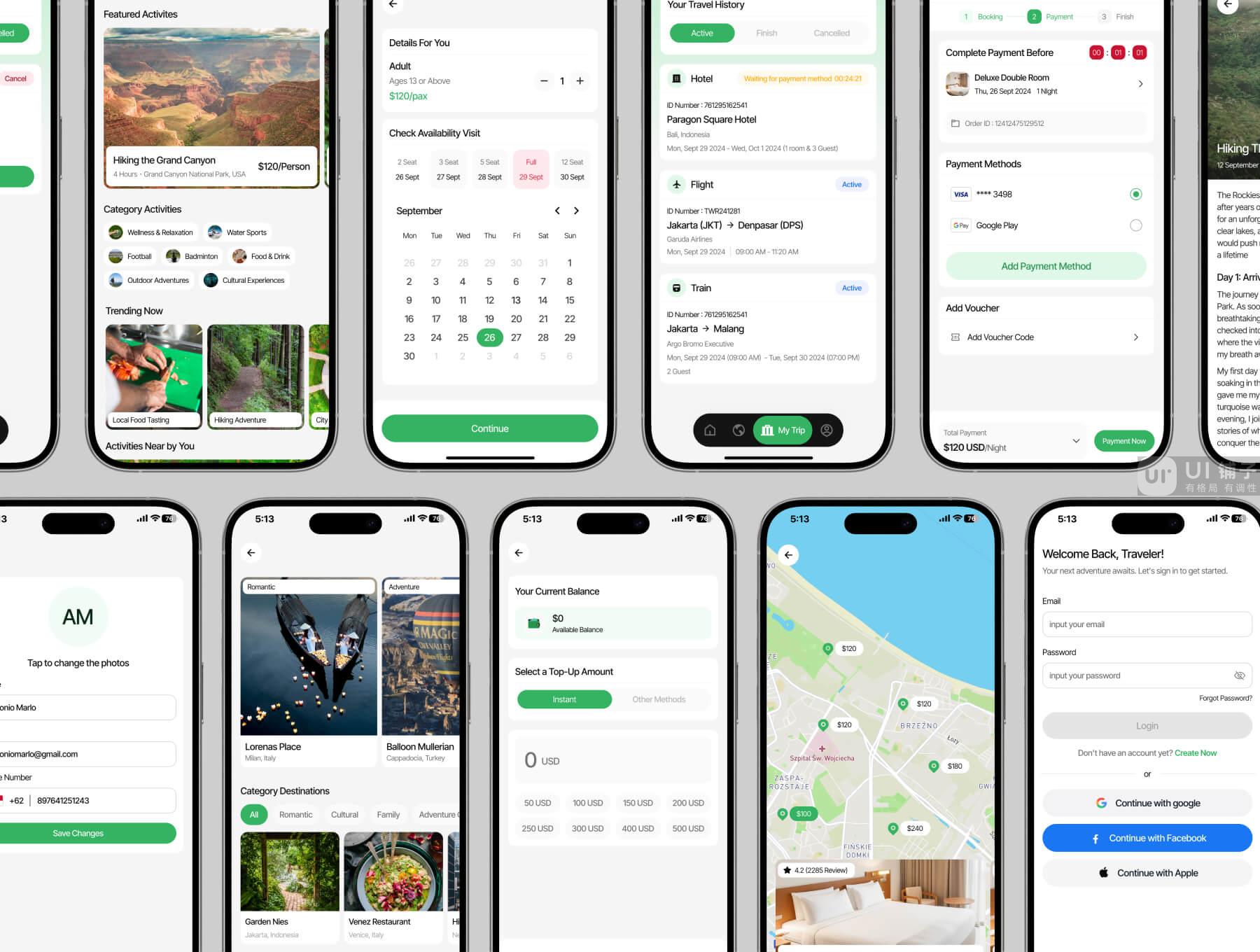 旅游移动 APP应用程序 Figma UI 设计套件插图4