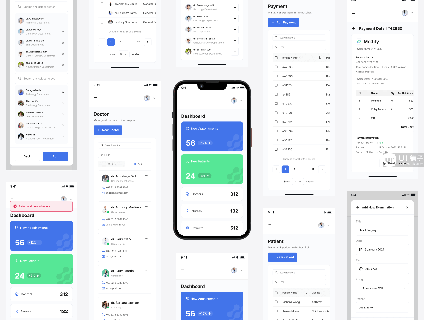 B端 医疗仪表板 Figma UI 设计模板