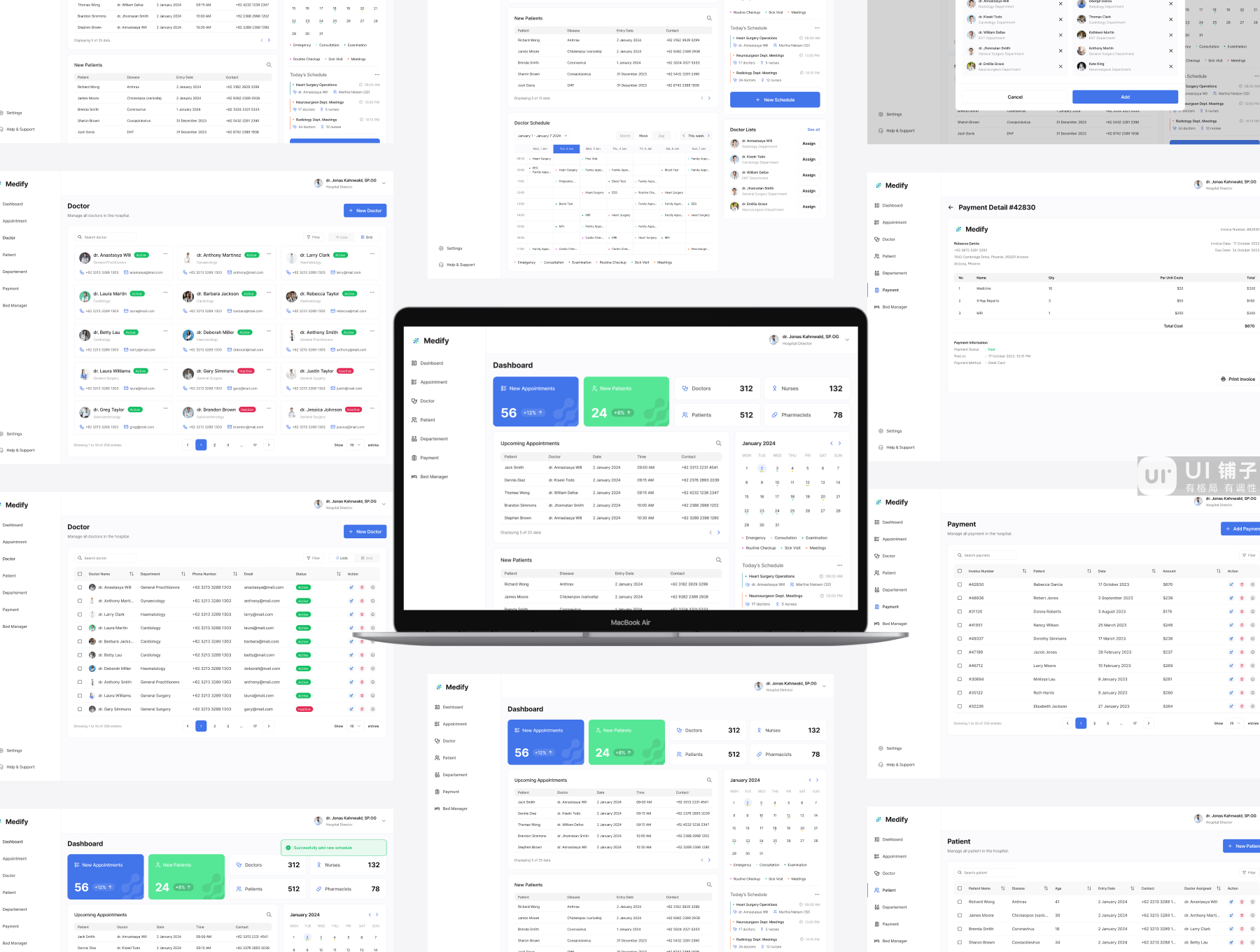 B端 医疗仪表板 Figma UI 设计模板