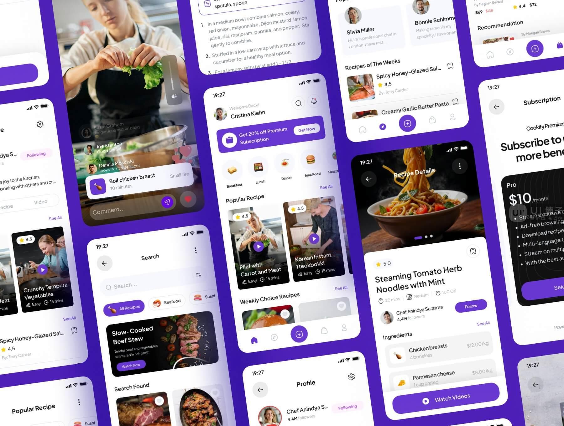 食品食谱移动应用程序 Figma UI 用户界面套件插图3