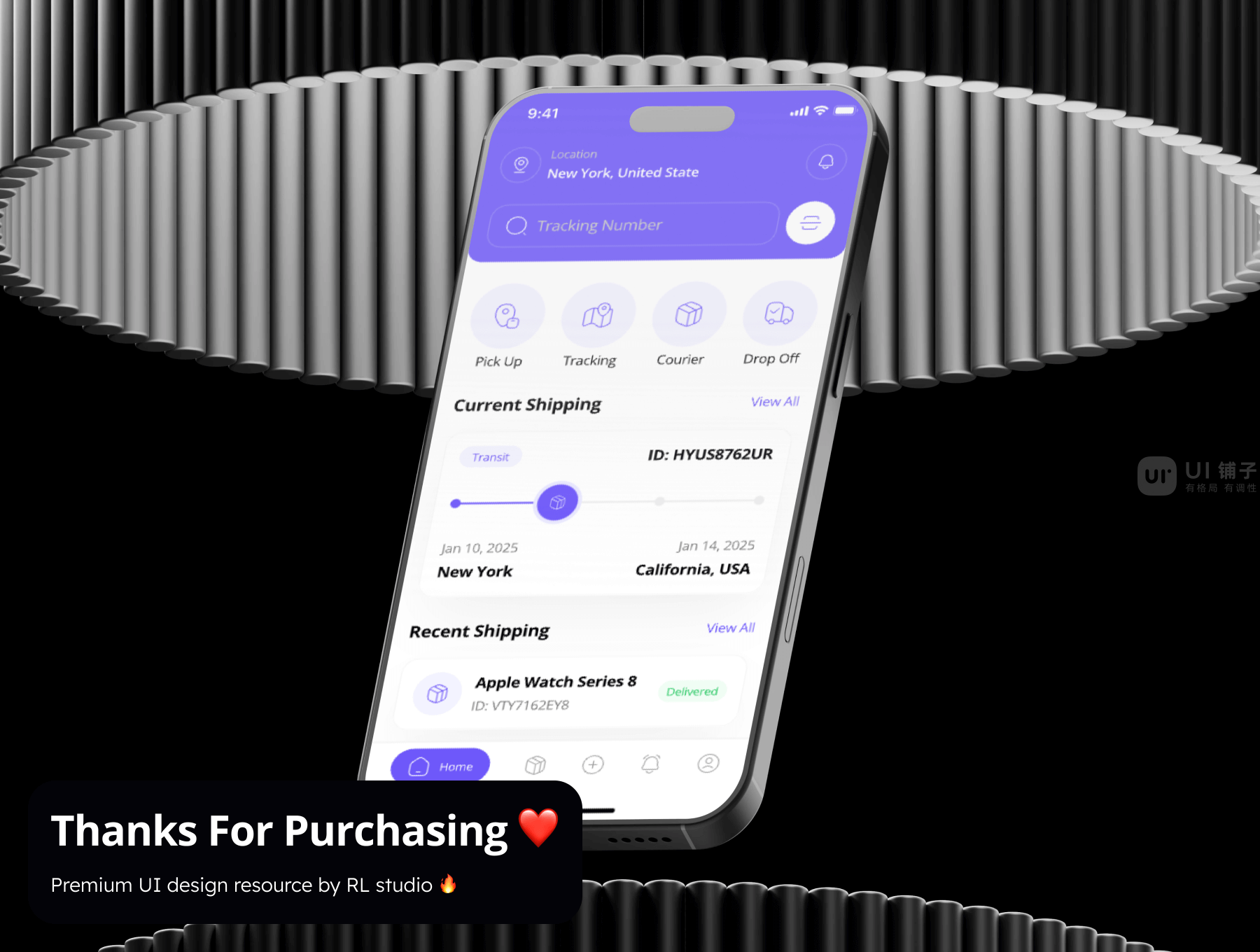包裹递送应用程序 Figma UI 设计模板套件插图5