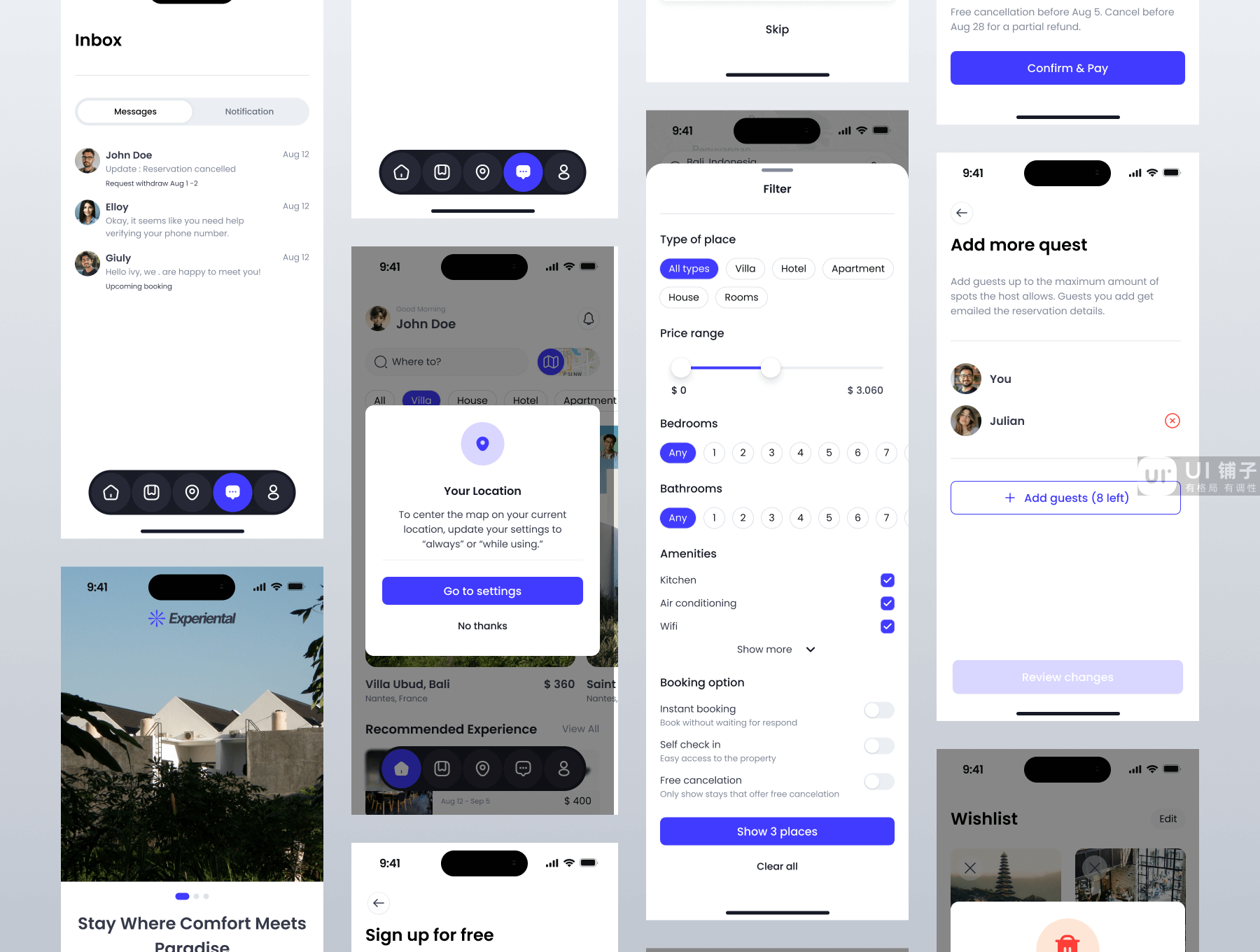 度假租赁和体验移动应用程序 Figma UI 设计模板套件插图5