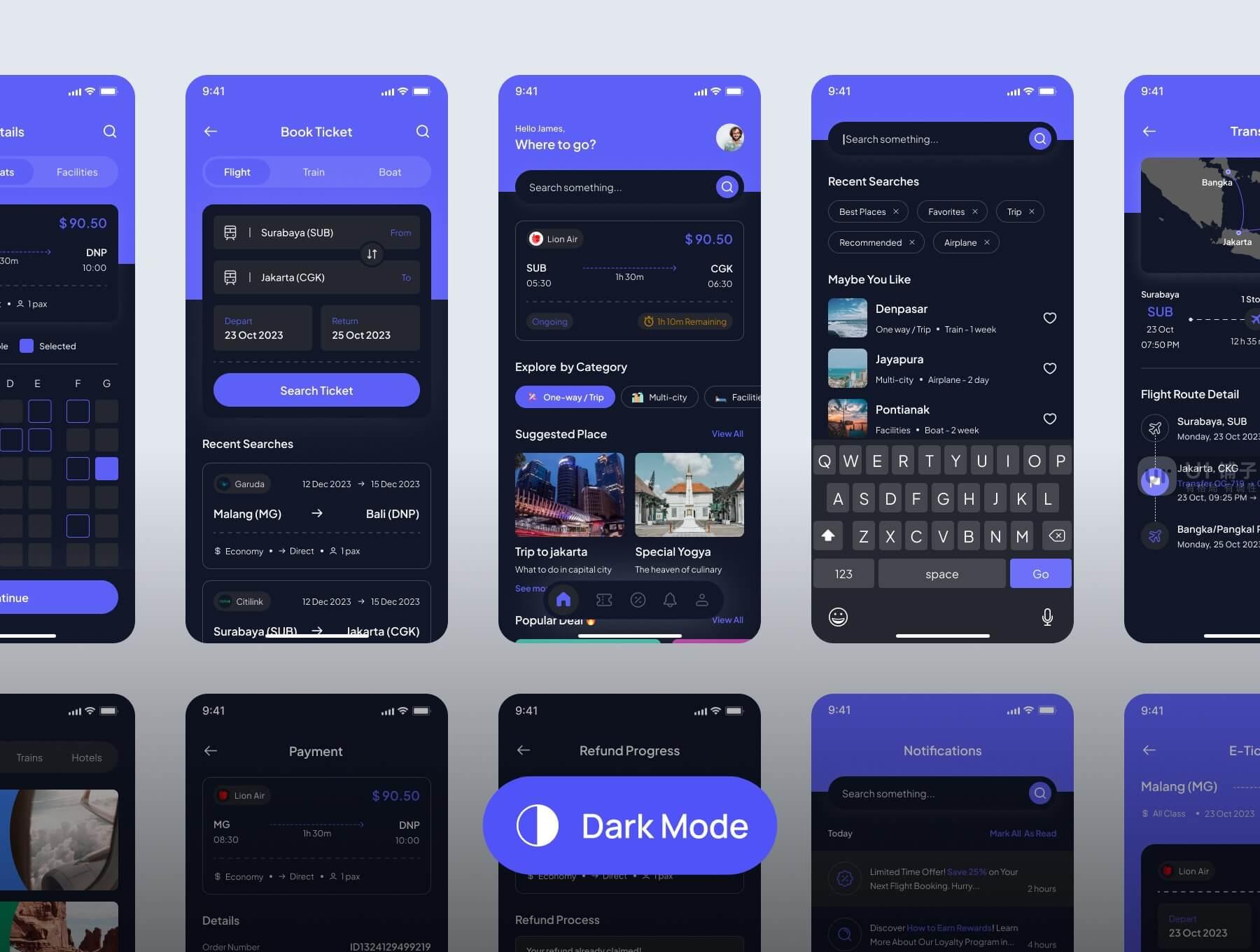 旅行和预订应用程序 Figma UI 设计模板套件插图5