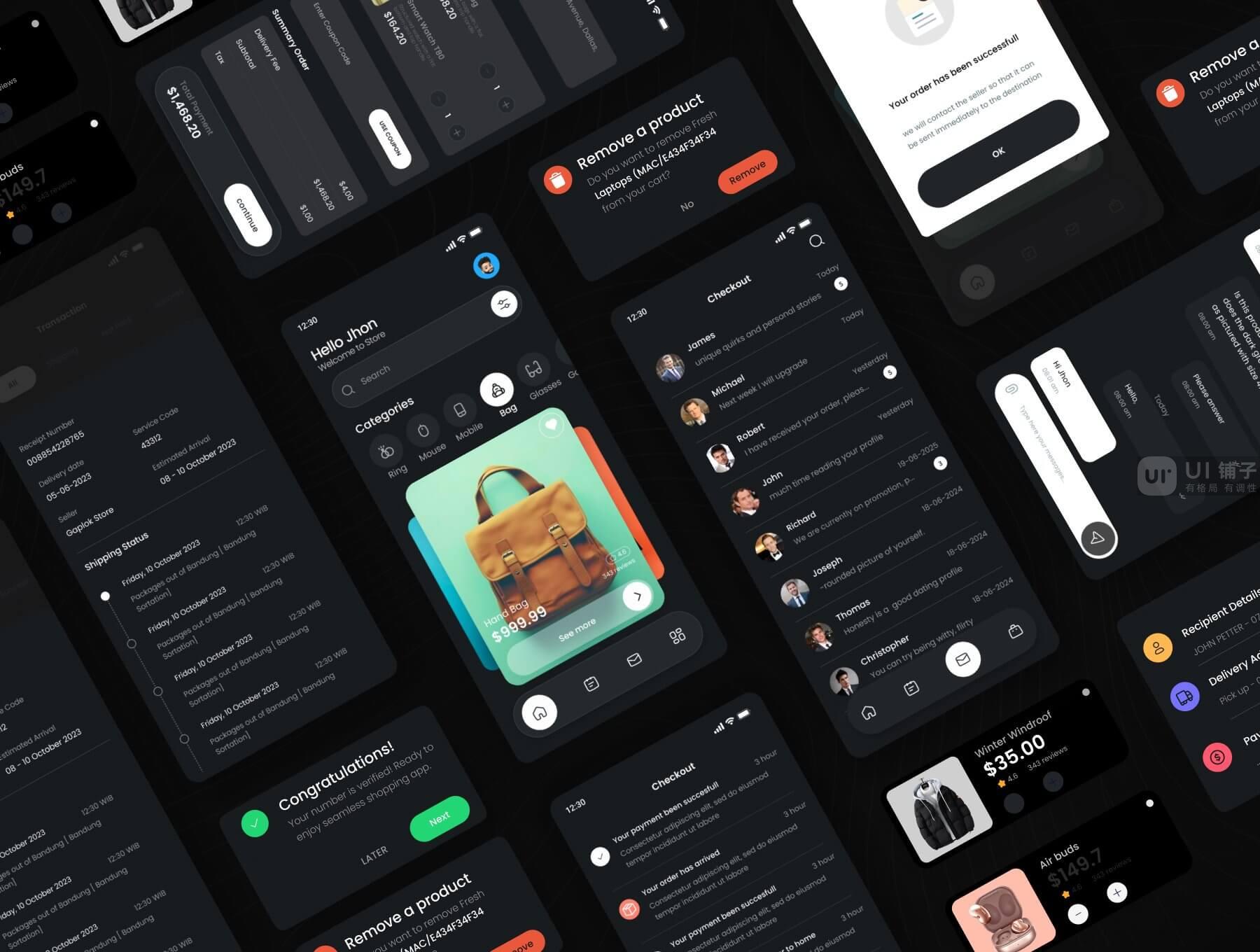 购物电子商务应用程序 Figma UI 设计模板套件插图1