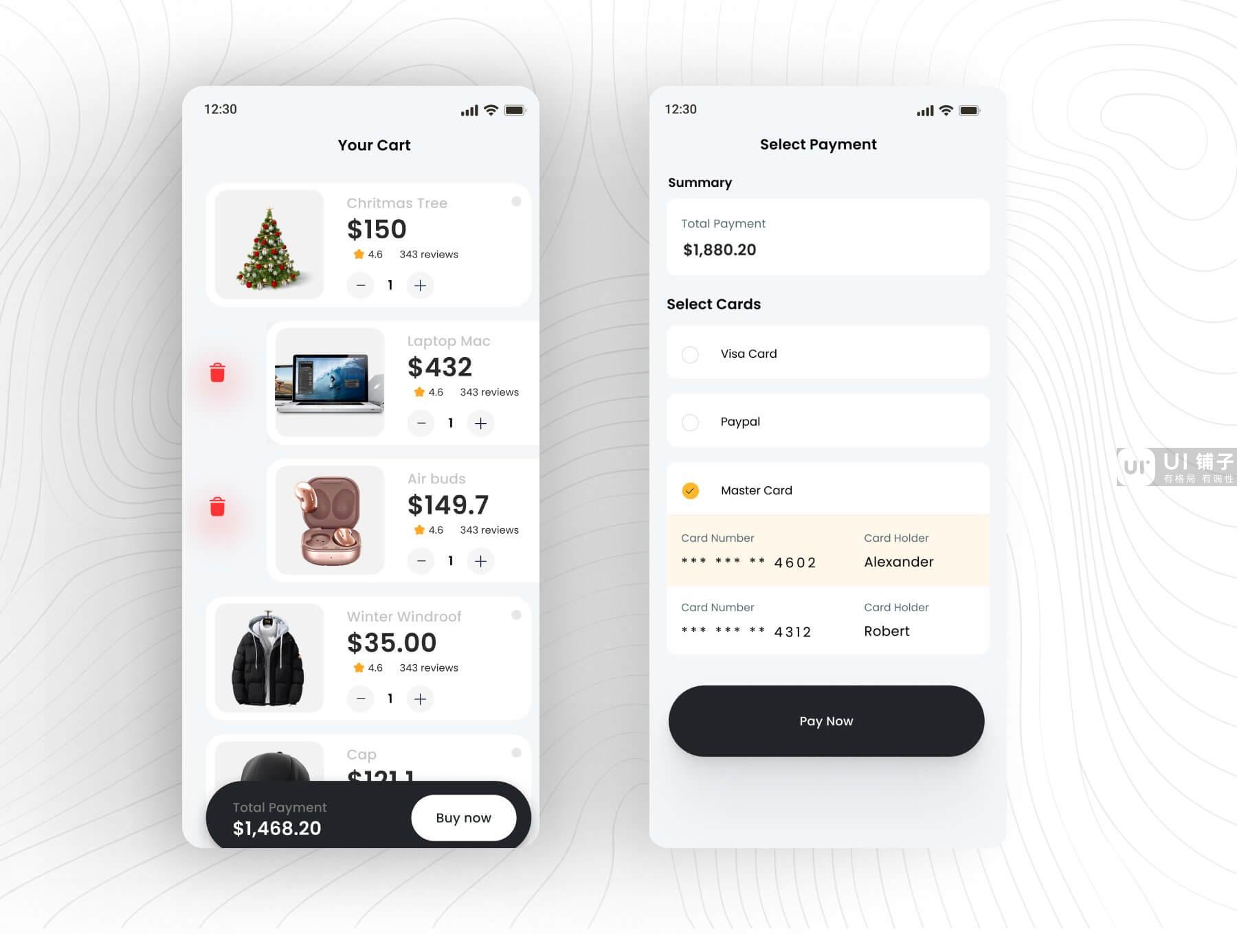 购物电子商务应用程序 Figma UI 设计模板套件插图2