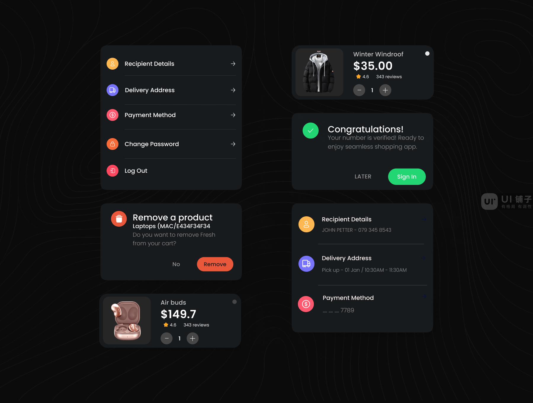 购物电子商务应用程序 Figma UI 设计模板套件插图7