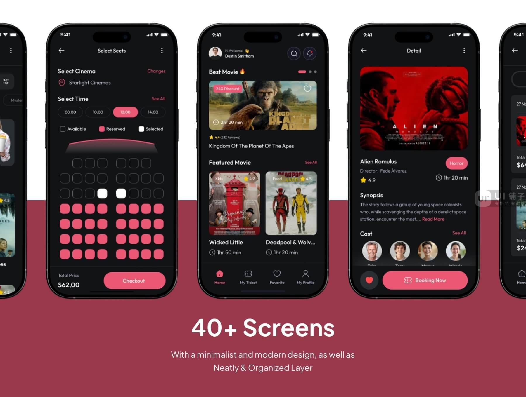 电影票预订高级 UI 套件应用程序插图3