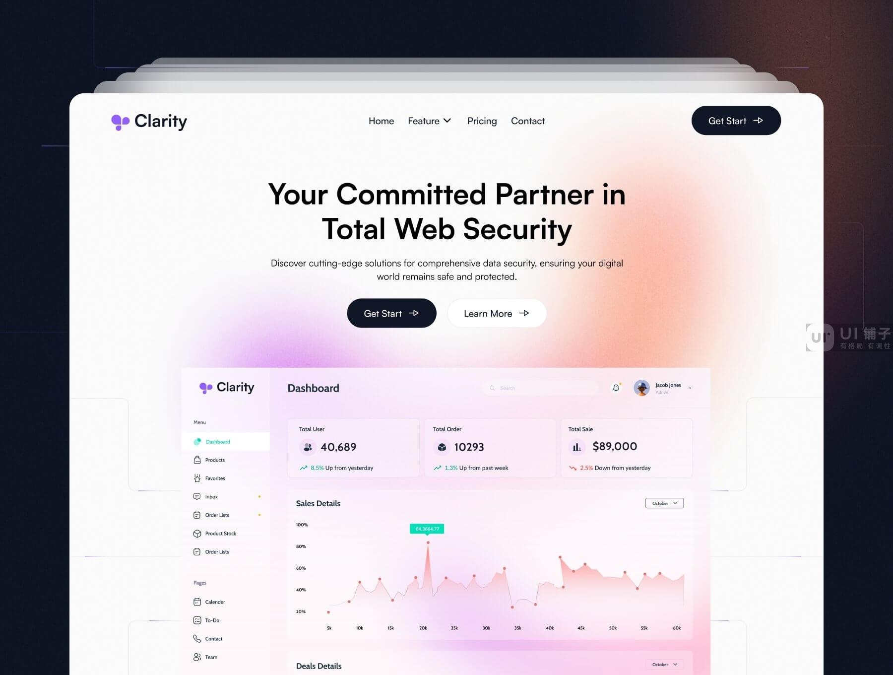 SaaS 网站模板 Figma UI 设计模板套件插图2