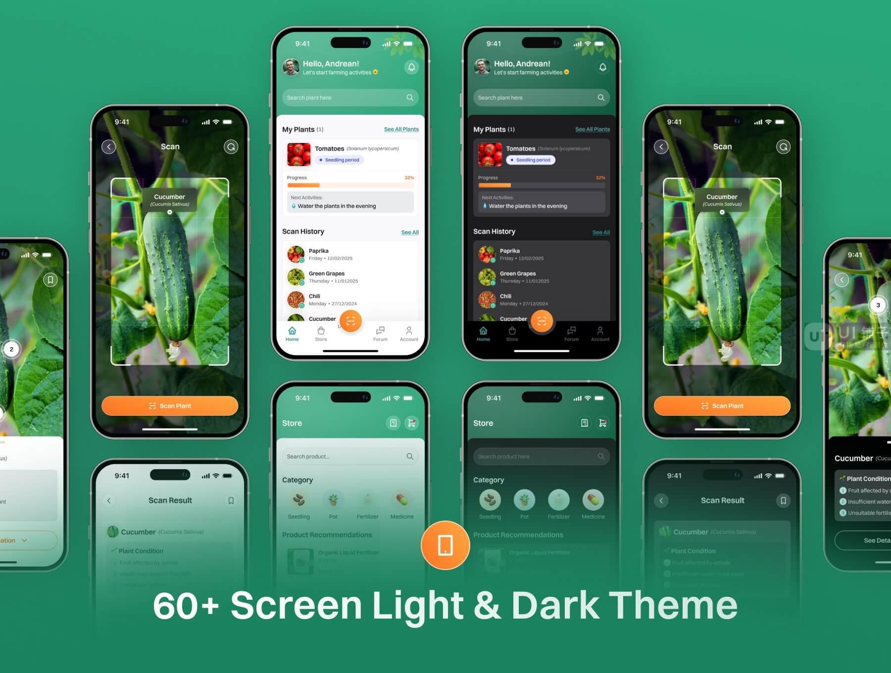 AI农业助理应用程序 UI 设计模板套件插图1