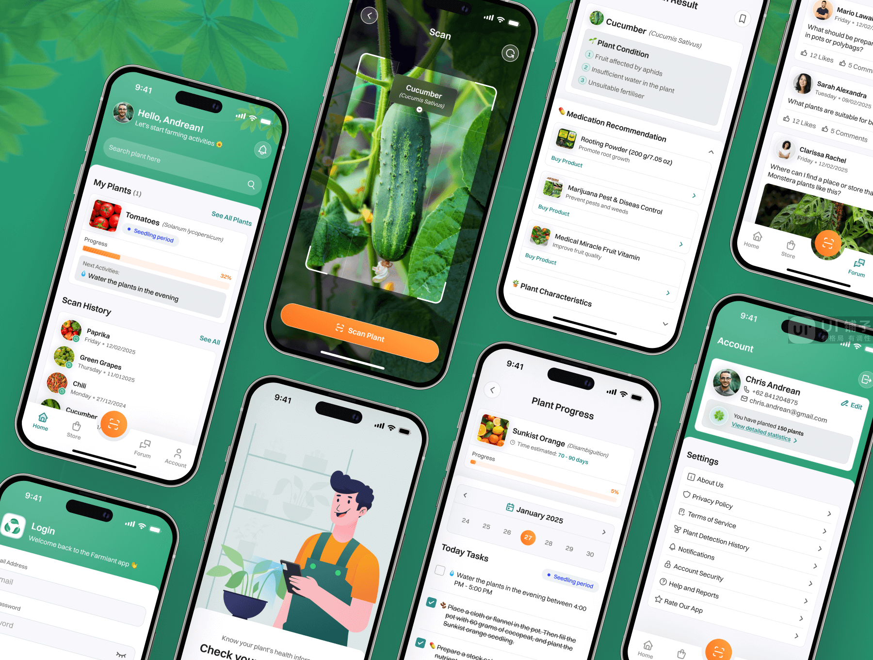 AI农业助理应用程序 UI 设计模板套件插图2