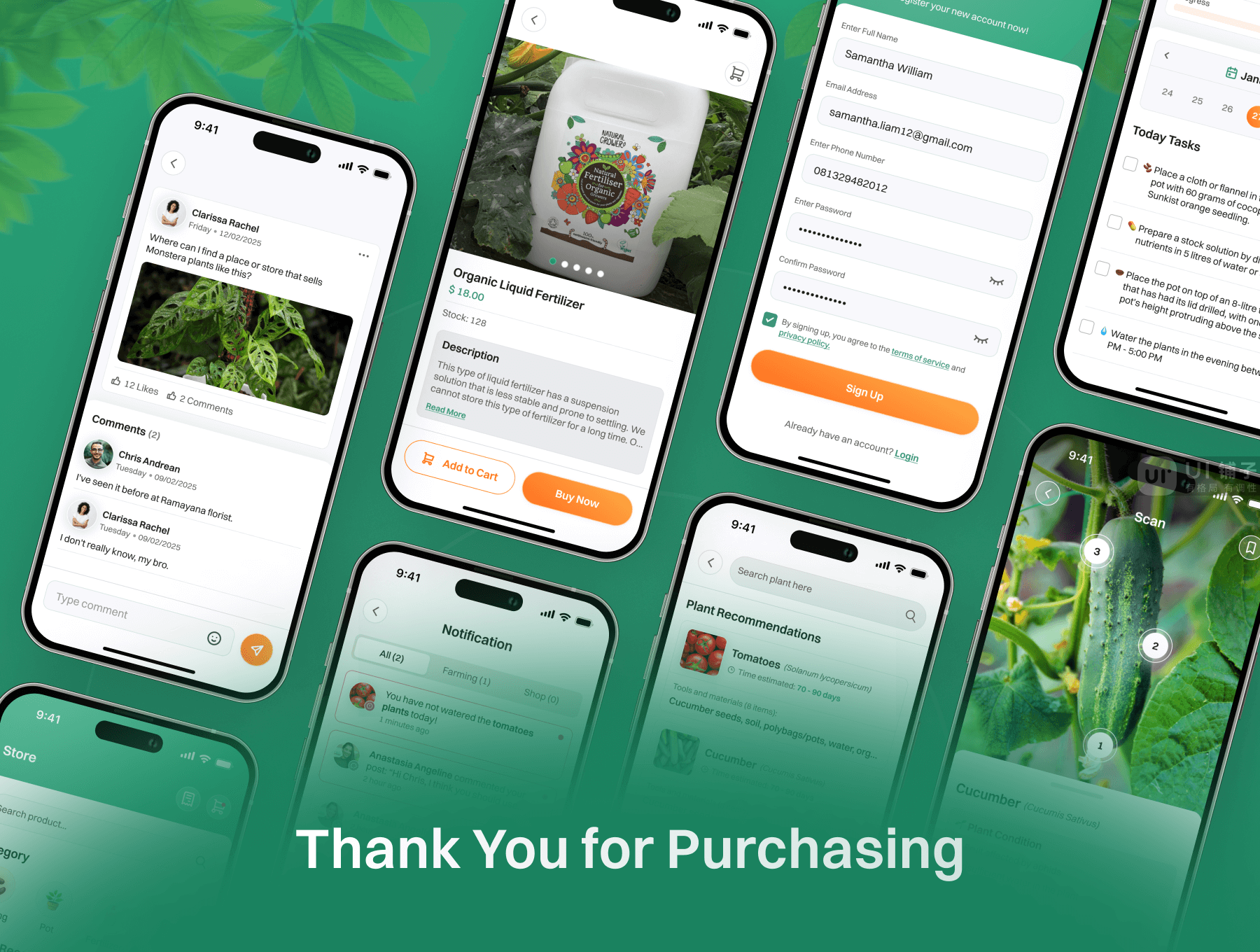 AI农业助理应用程序 UI 设计模板套件插图5